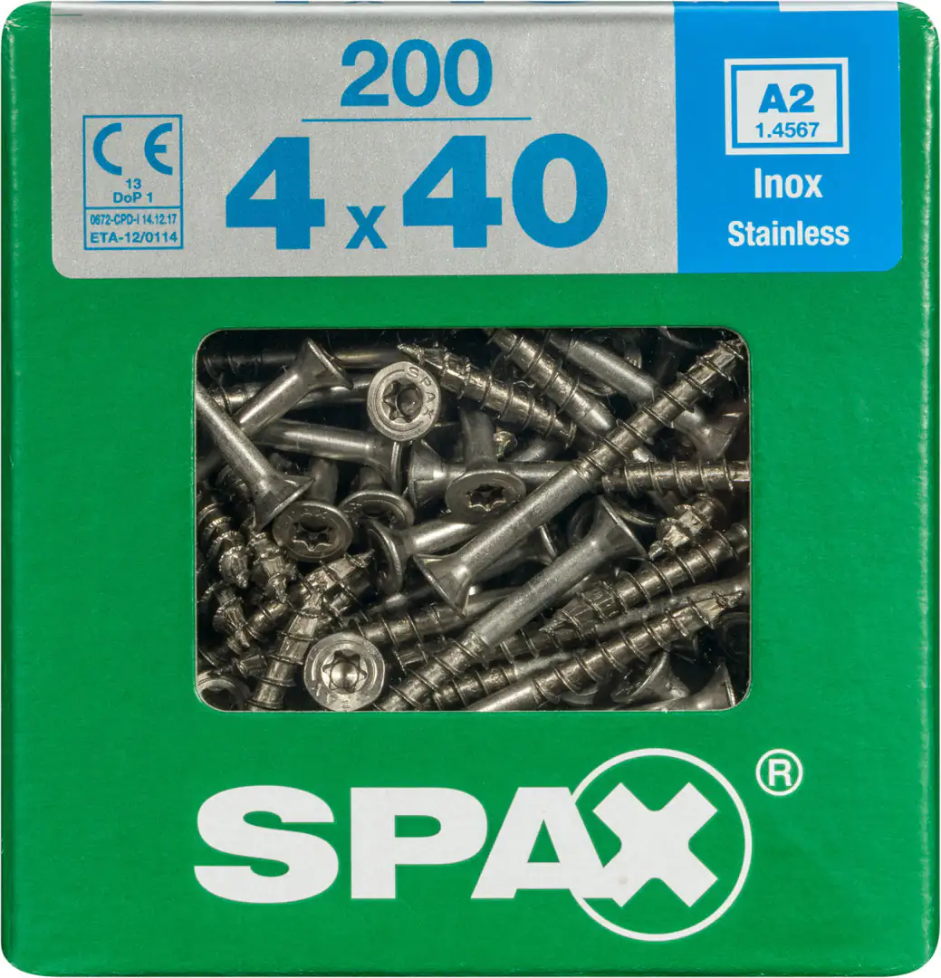 Spax Universalschrauben 4.0 x 40 mm TX 20 - 200 Stück Edelstahl