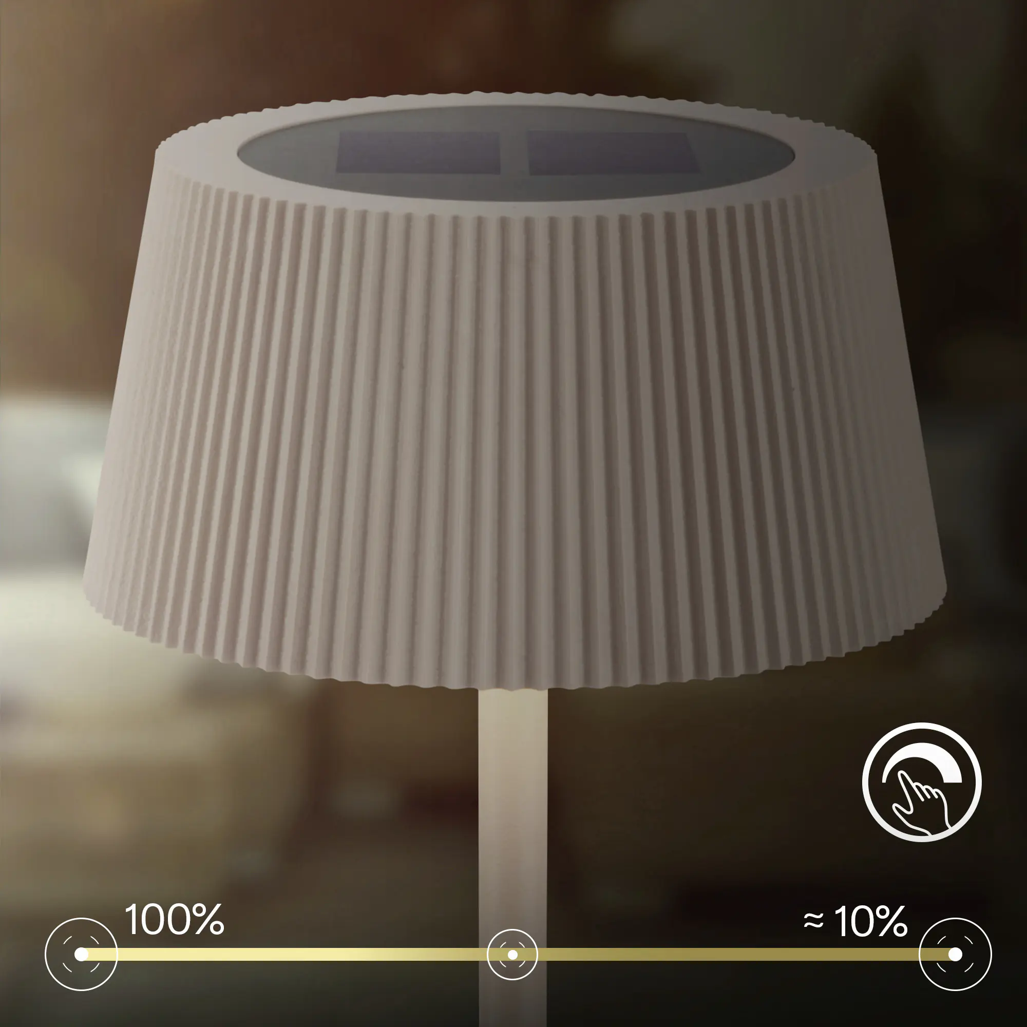Briloner LED Solar-Tischleuchte Alia Ø 12 x 34 cm warmweiß-kaltweiß beige dimmbar