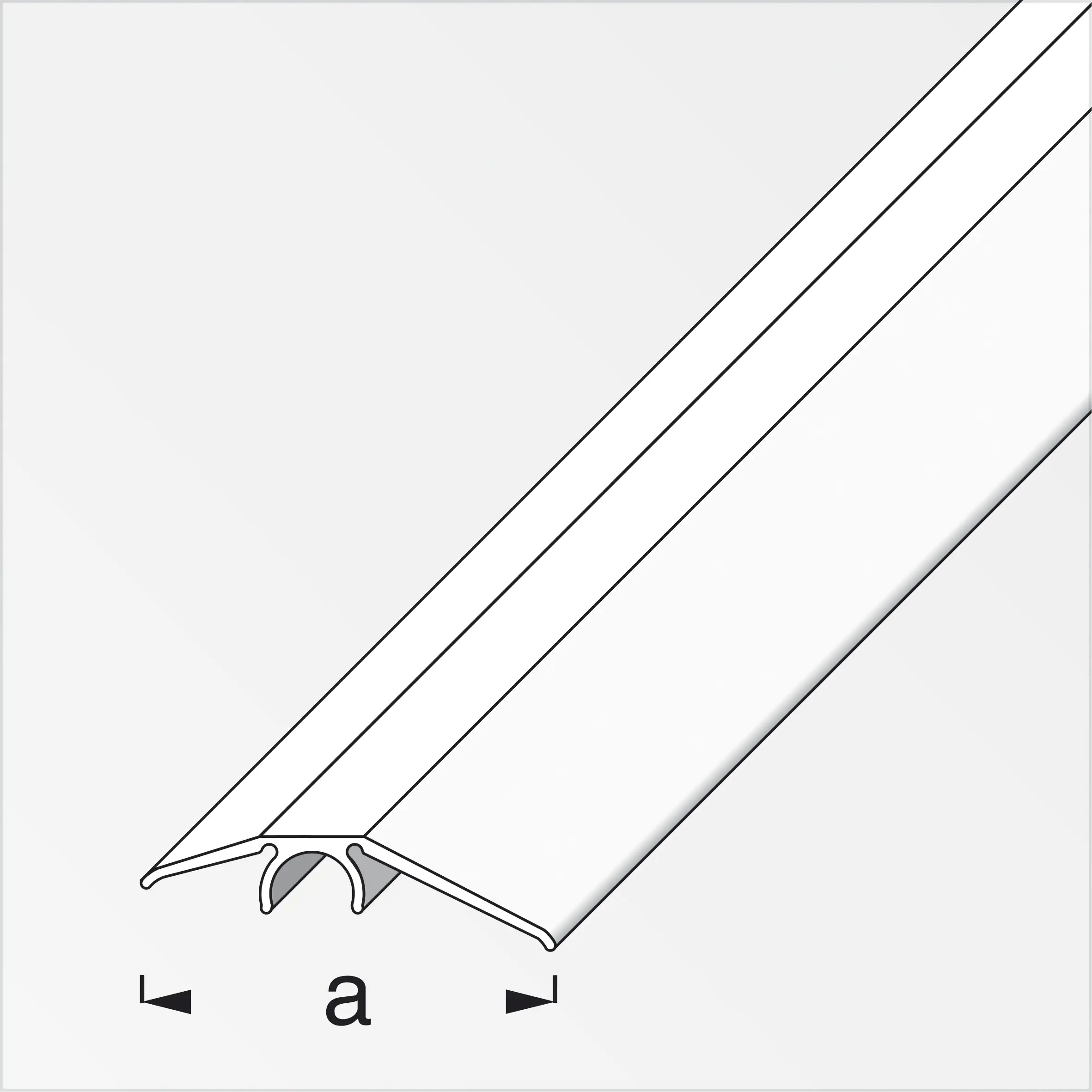 alfer Niveauausgleichs-Profil 1 m, 40 mm Alu eloxiert Edelstahl Optik