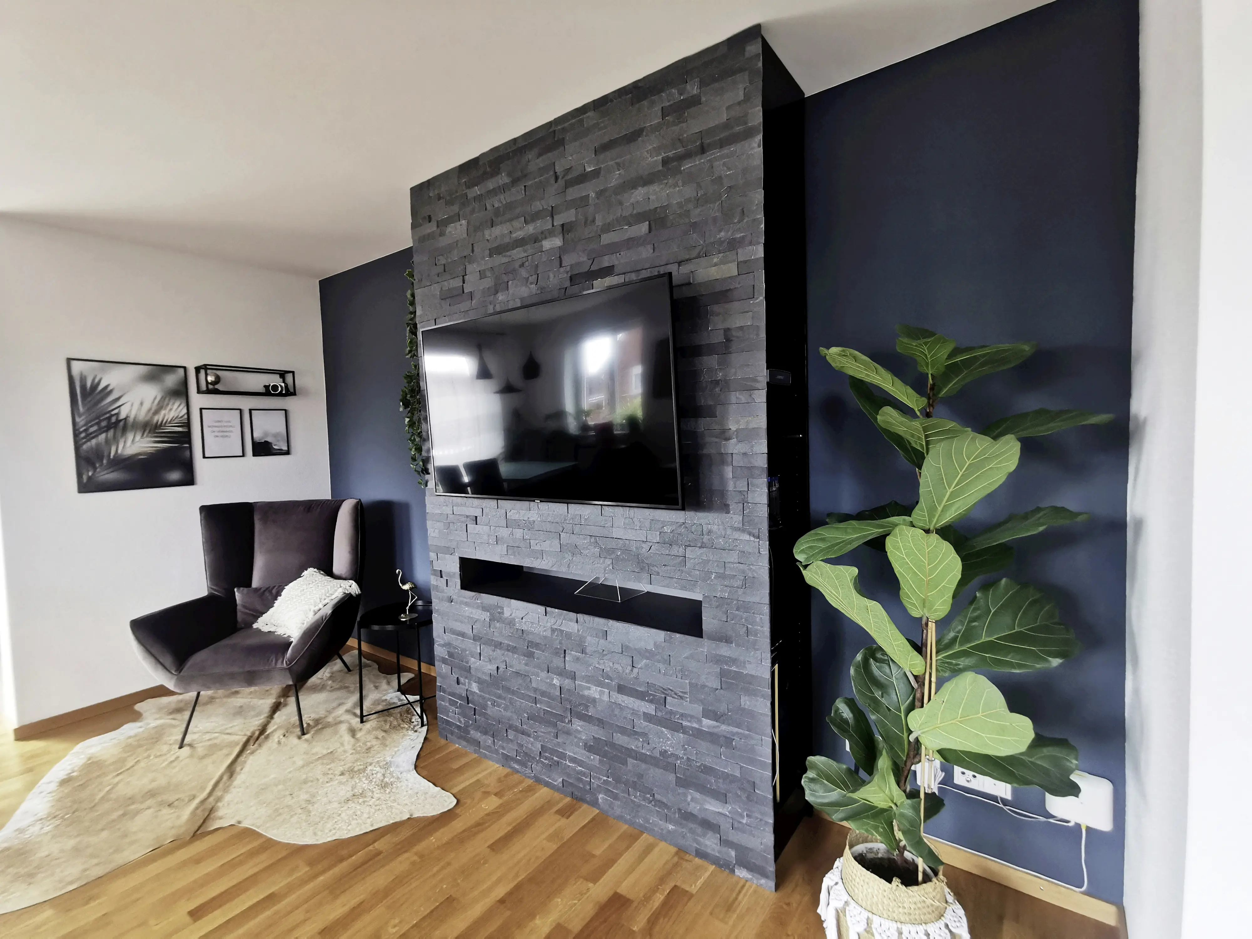 Verblendstein schiefer 60 x 15 cm schwarz