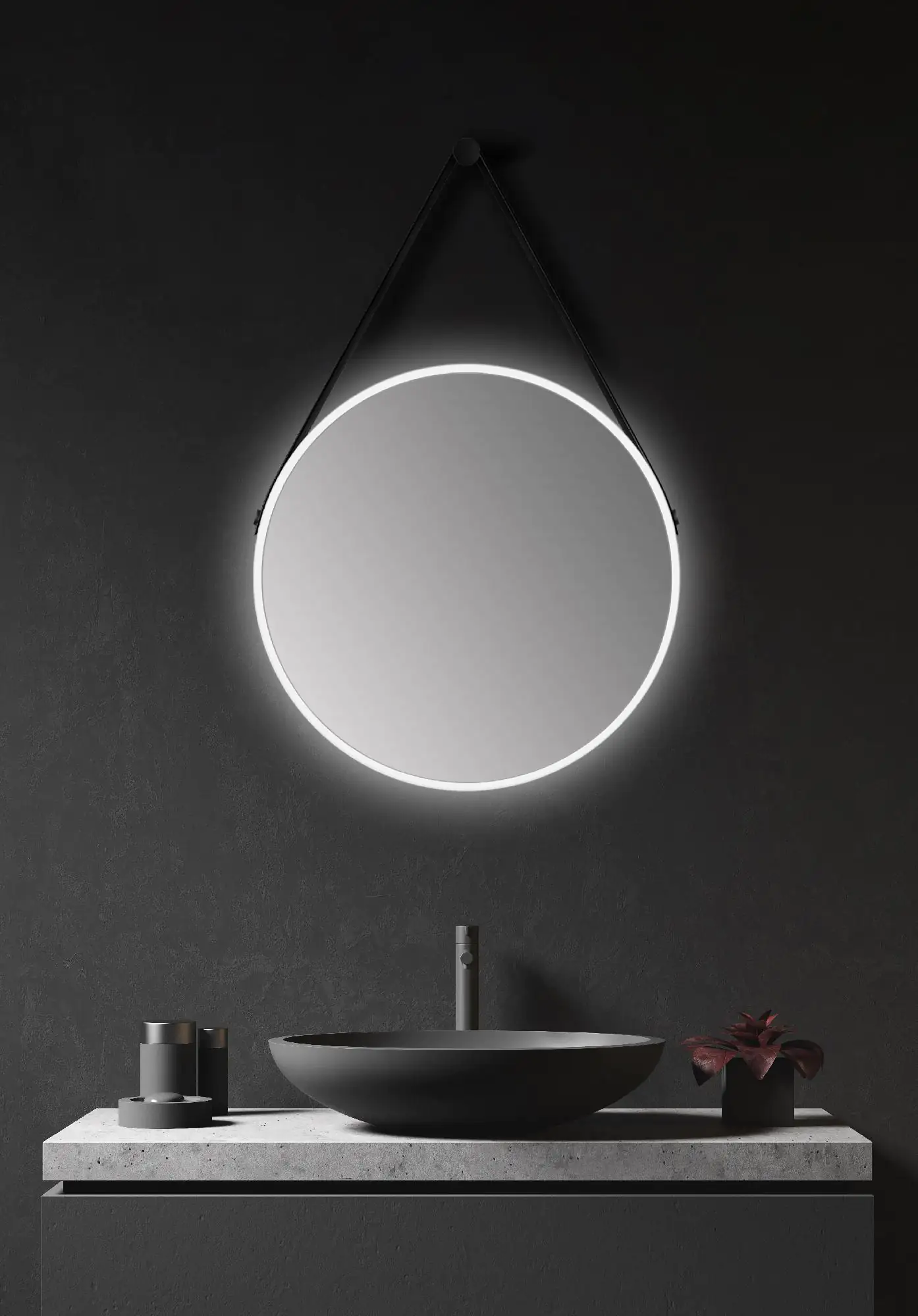 DSK LED Lichtspiegel Silver Barbier Ø50 cm, weiß
