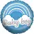 Folienballon Gender Reveal Baby Boy blau-weiß-silber 19 x 13,5 cm