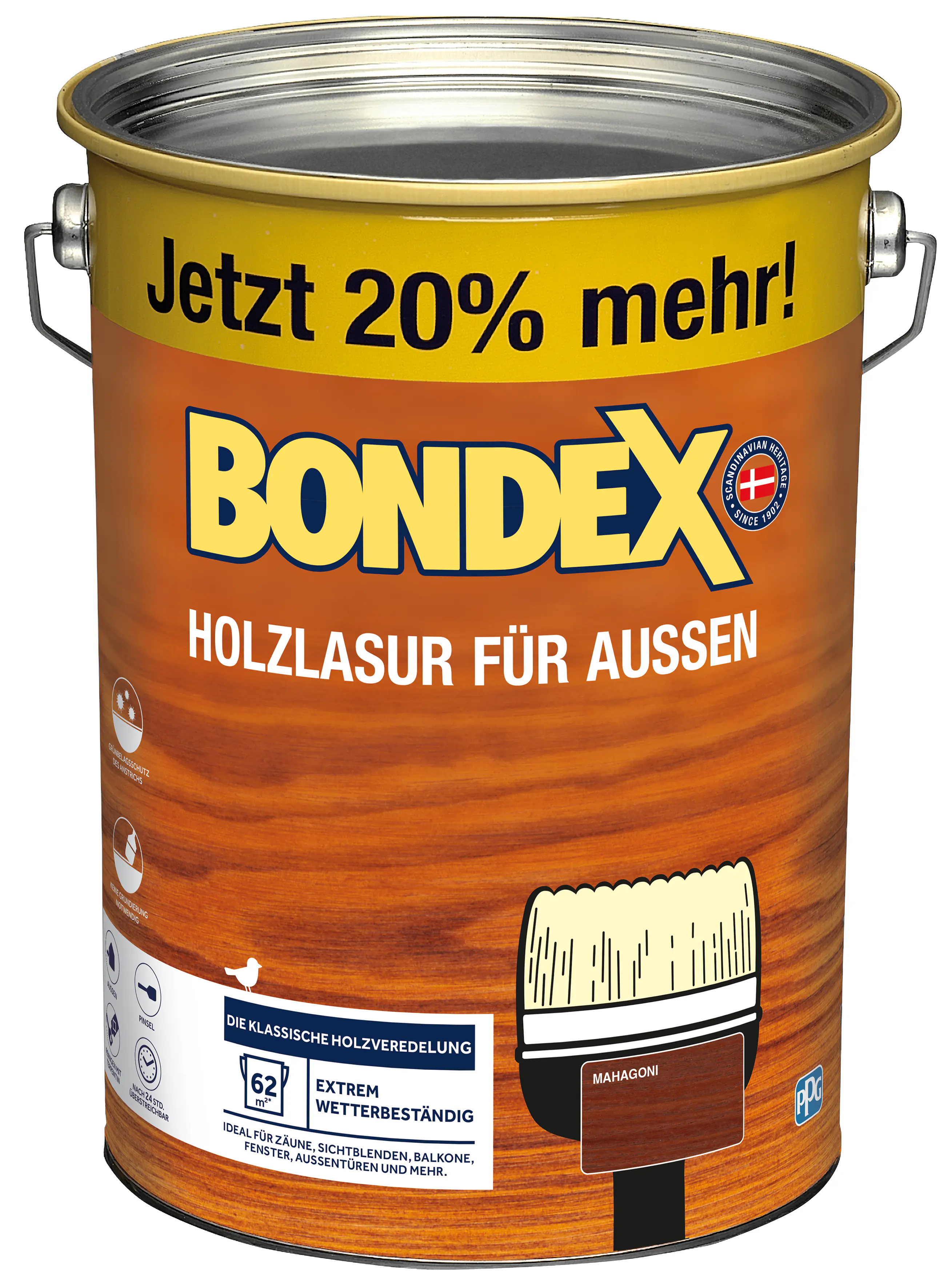 Bondex Holzlasur für Außen 4,8 L mahagoni