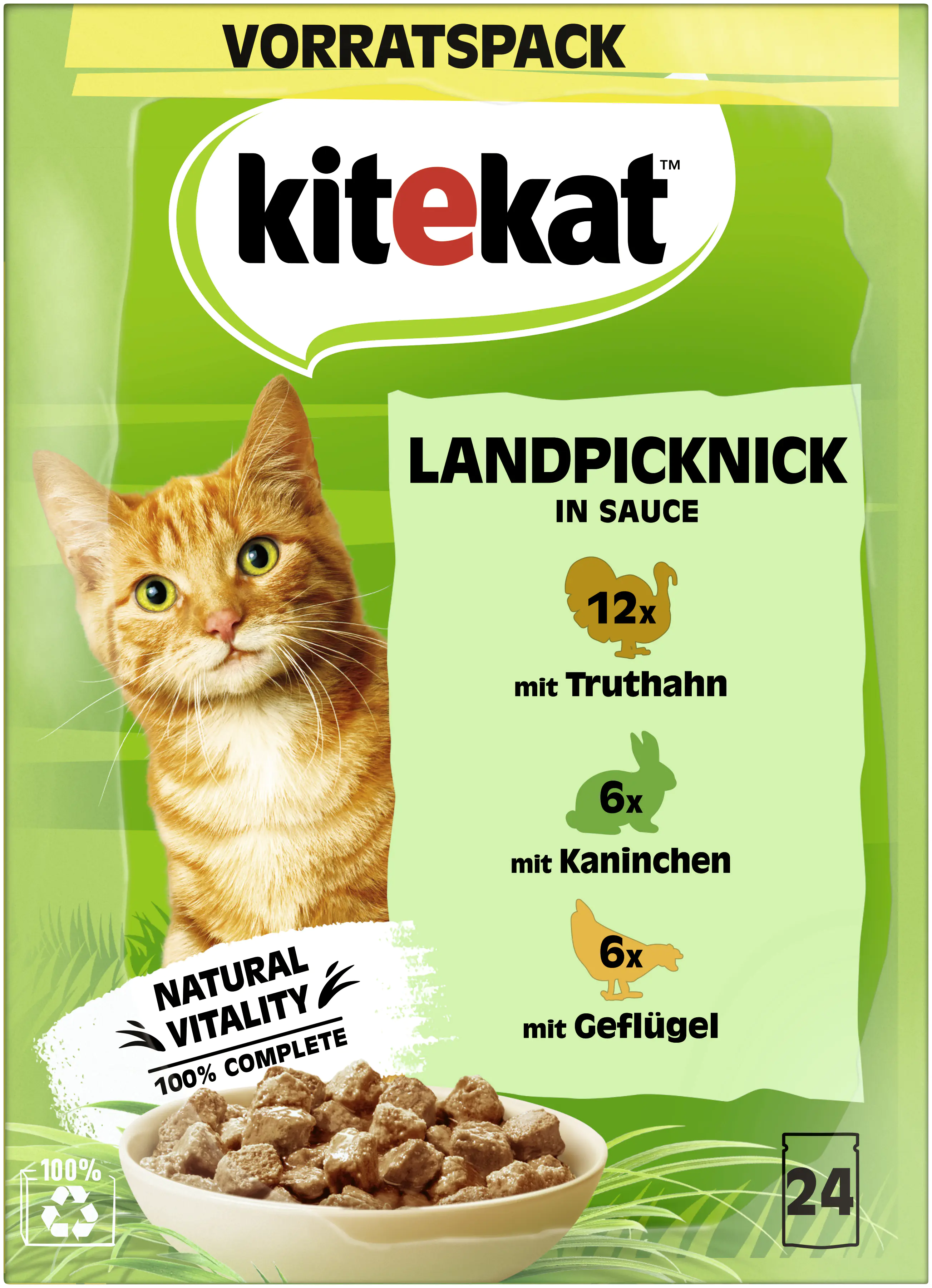 Kitekat Landpicknick in Sauce Multipack Vorratspack 24x85 g