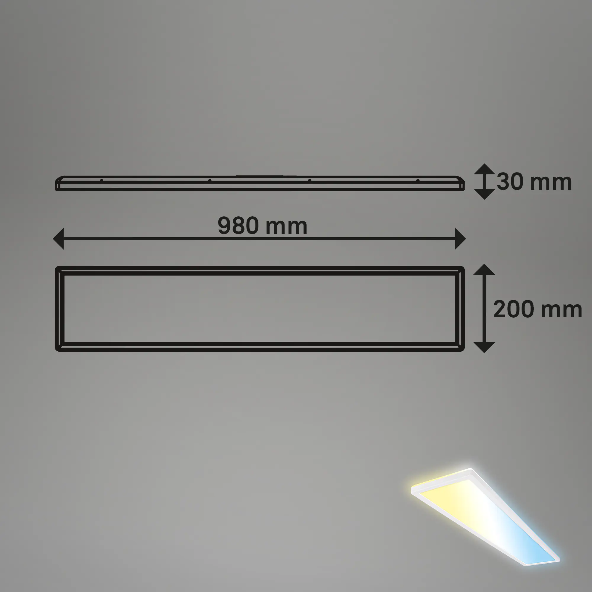 Briloner LED Panel Tava 36W 98x20x3 weiß dimmbar warmweiß-kaltweiß