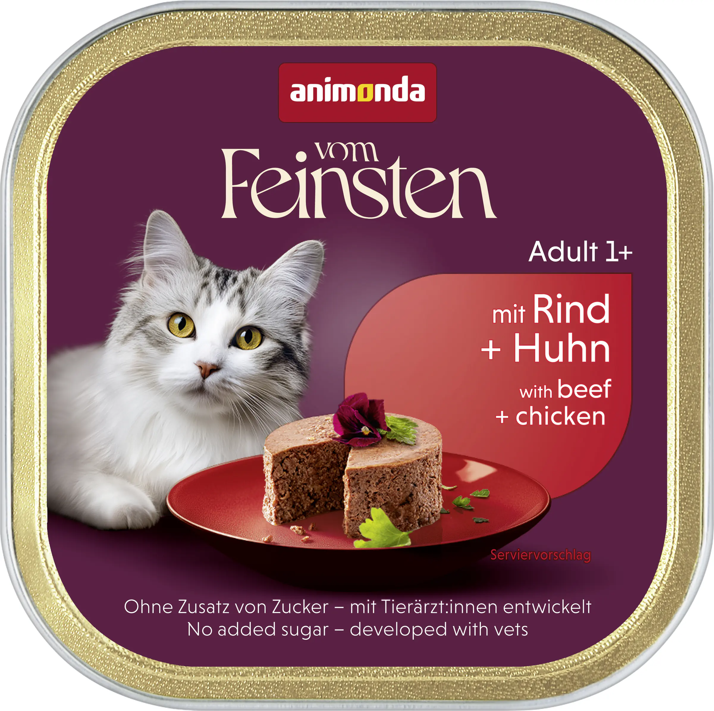 Animonda vom Feinsten Katzennassfutter Adult getreidefrei 100 g Rind & Huhn