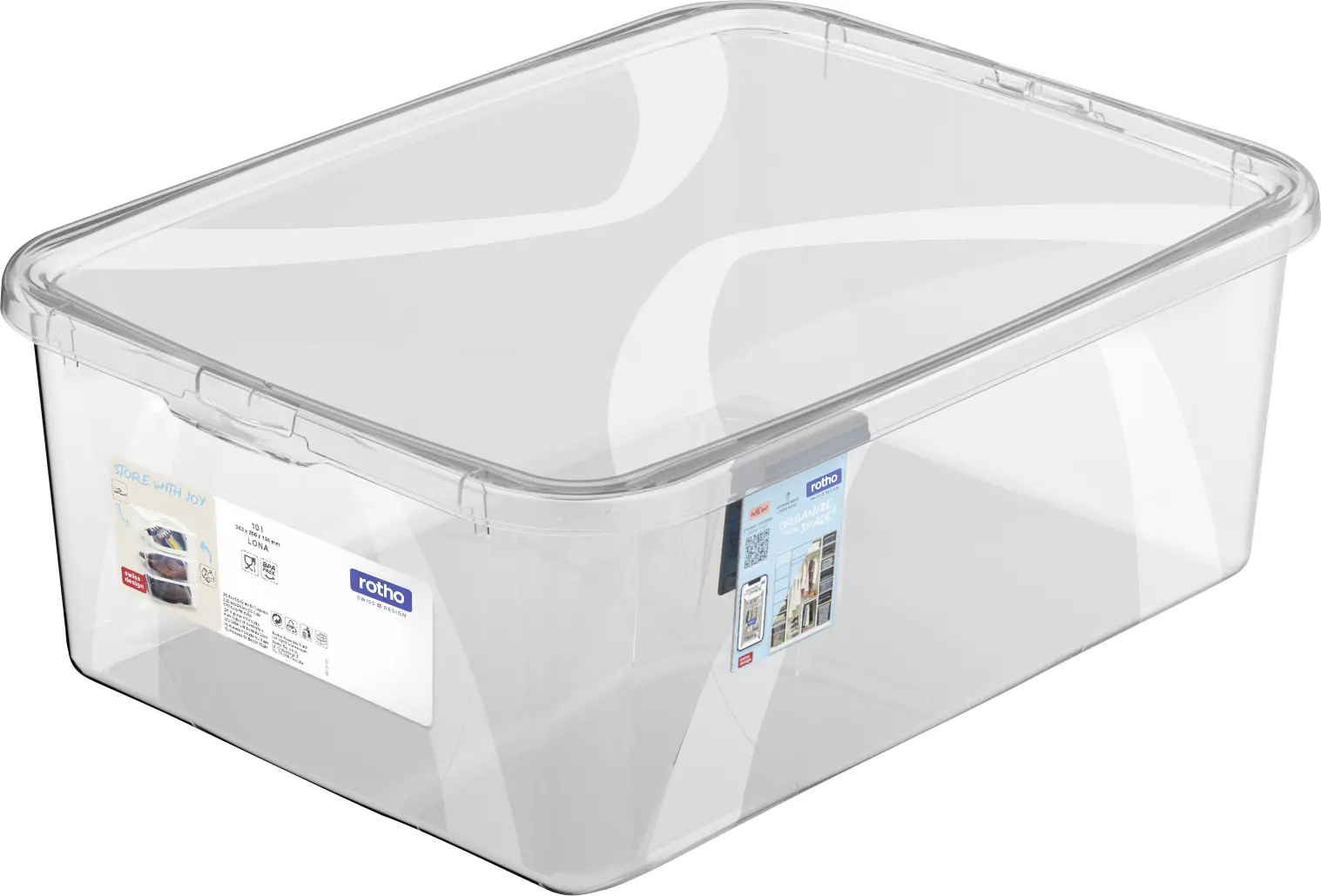 Rotho Aufbewahrungsbox Lona inkl. Deckel 10 L transparent