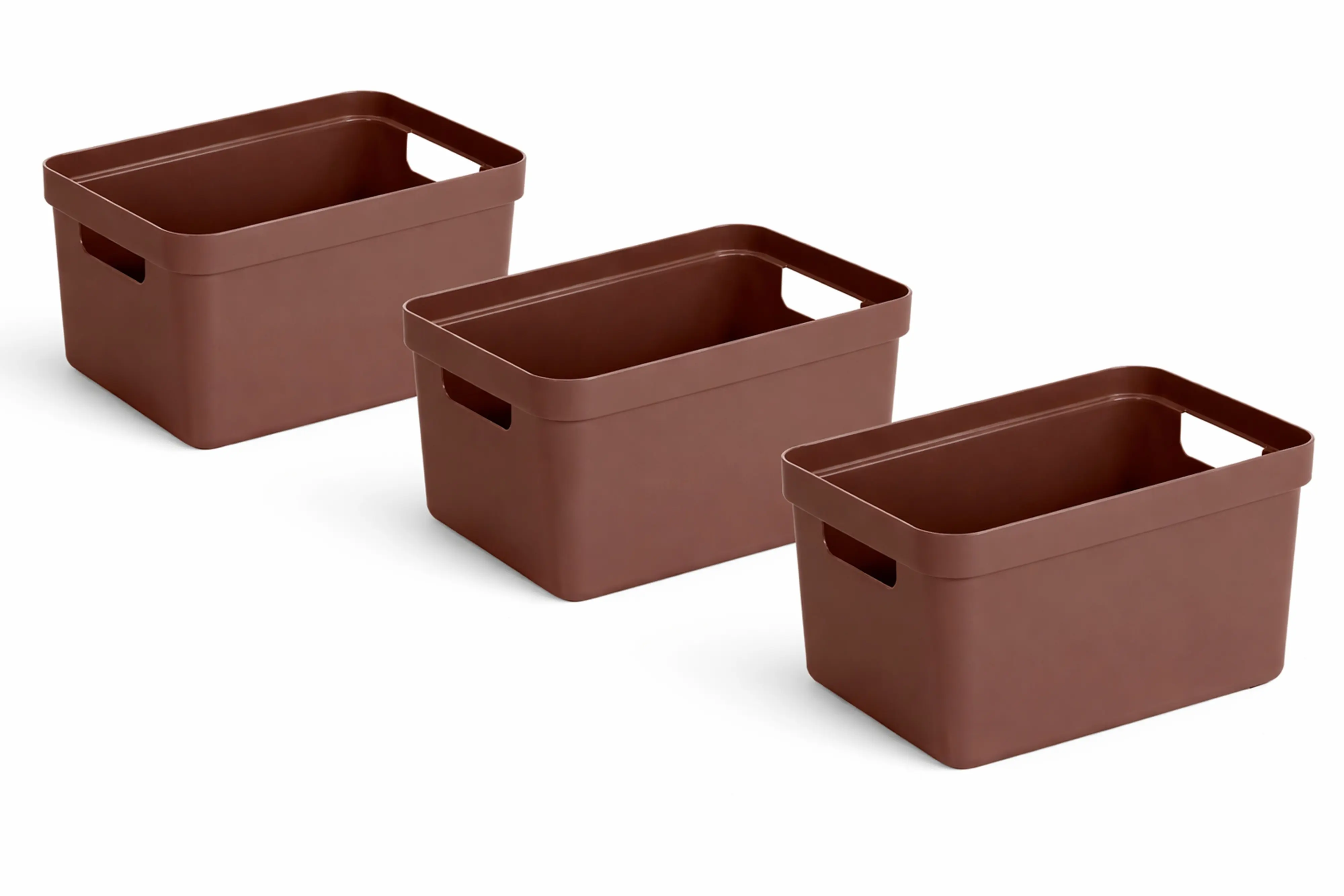 Sunware Aufbewahrungsbox Sigma Home mit Griffen 25,2 x 17,5 cm 5 L schoko 3er Set