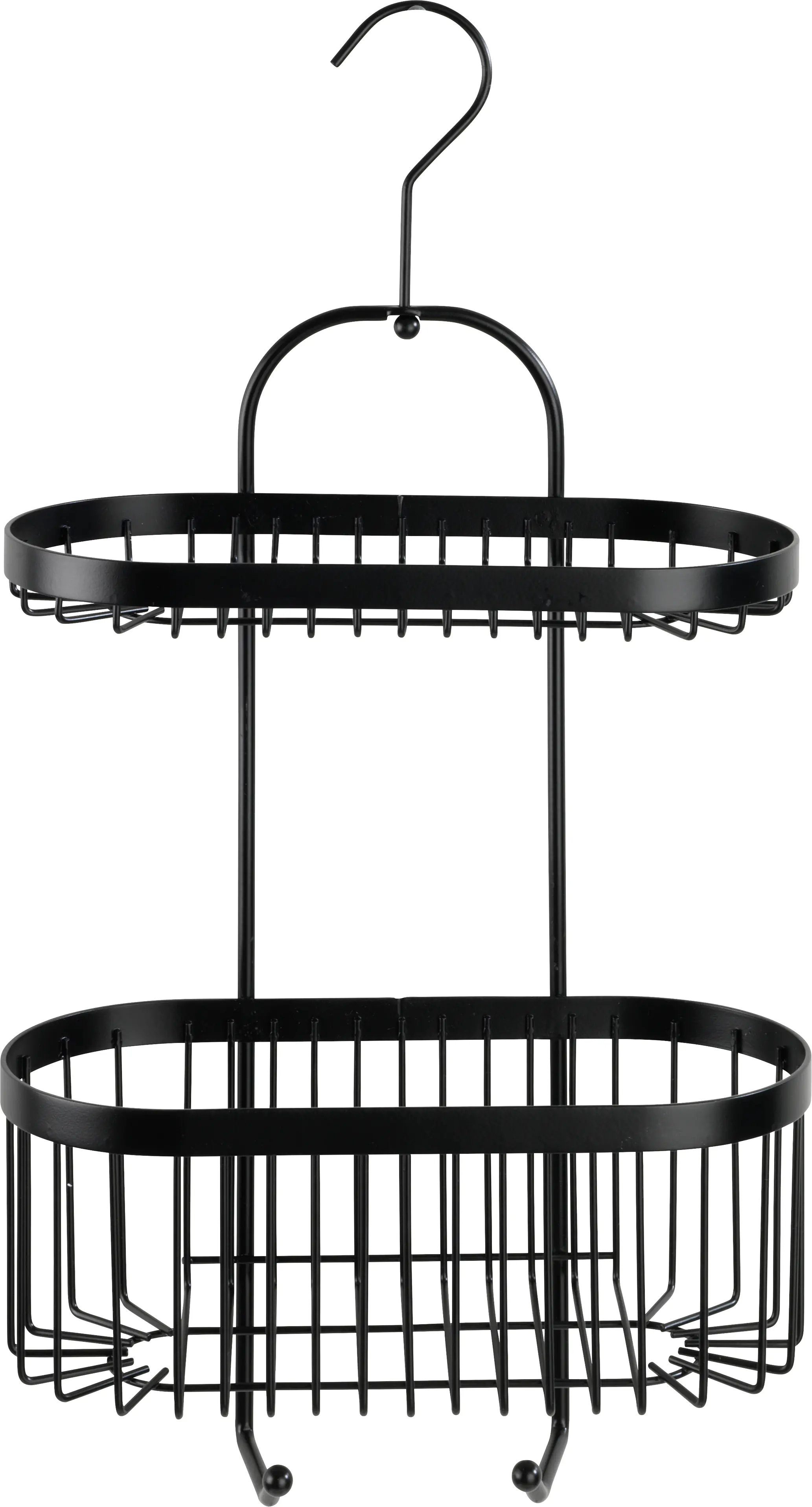 Wenko Duschkorb Bad-Caddy Classic Plus Black, 2 Ablagen und Haken