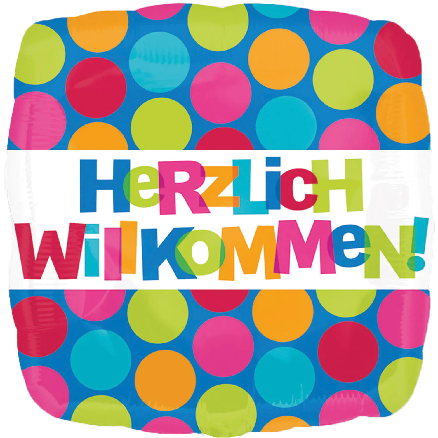 Riethmueller Anagram Folienballon Herzlich Willkommen rund bunt Ø 43 cm 1 Stück