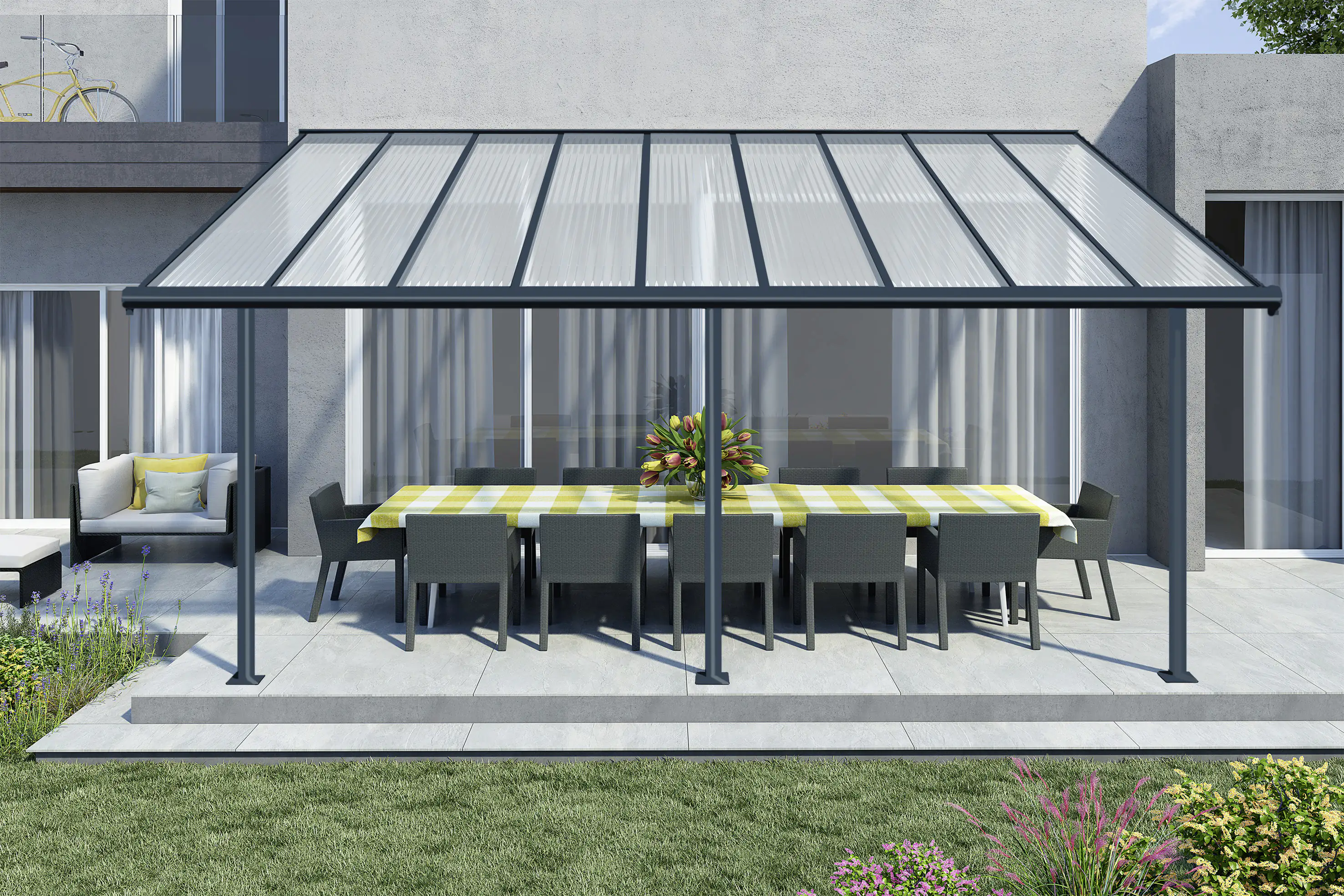 Canopia Terrassenüberdachung Sierra  555 x 295 cm anthrazit