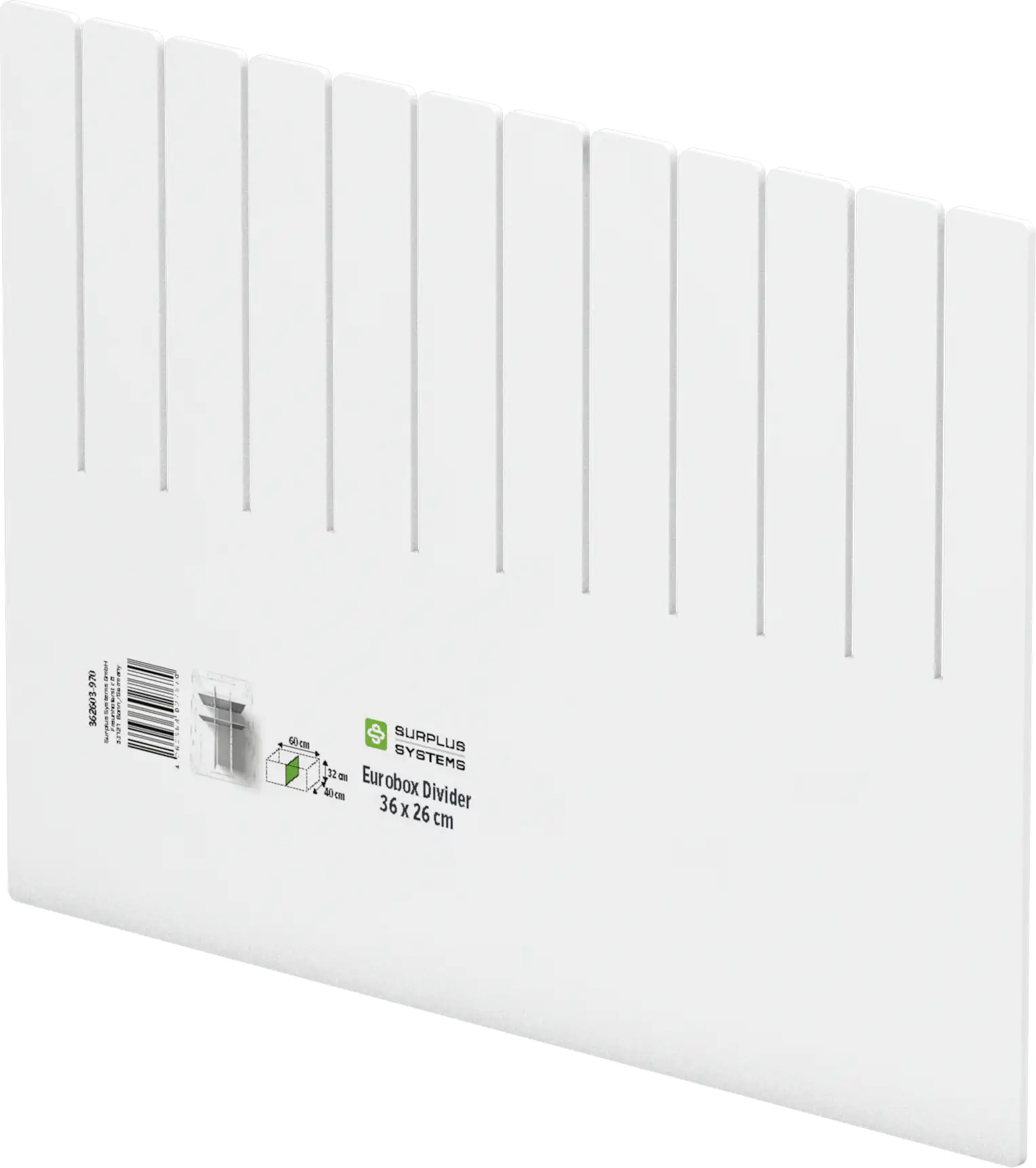 Surplus Systems Abtrenner für Eurobox 36 x 26 cm, weiß