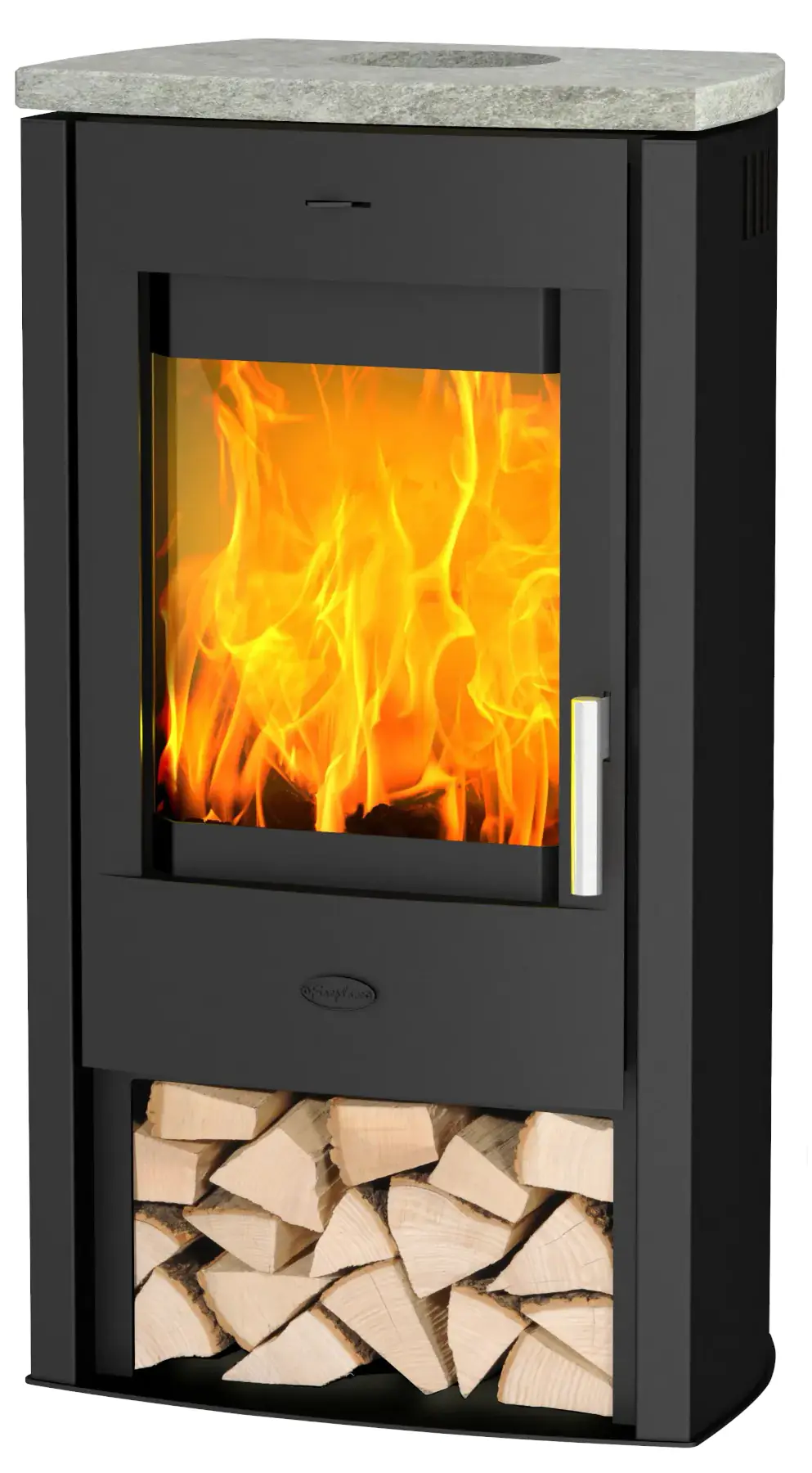Fireplace Kaminofen Tuvalu Speckstein Speckstein/Top Stahl schwarz, 6 kW