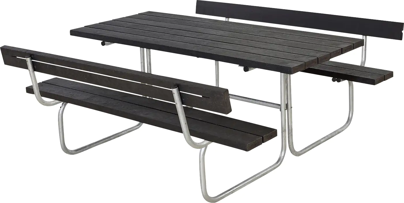 Plus Kombimöbel Classic 177 x 177 x 75 cm,2 Rückenlehnen,Kunststoff schwarz