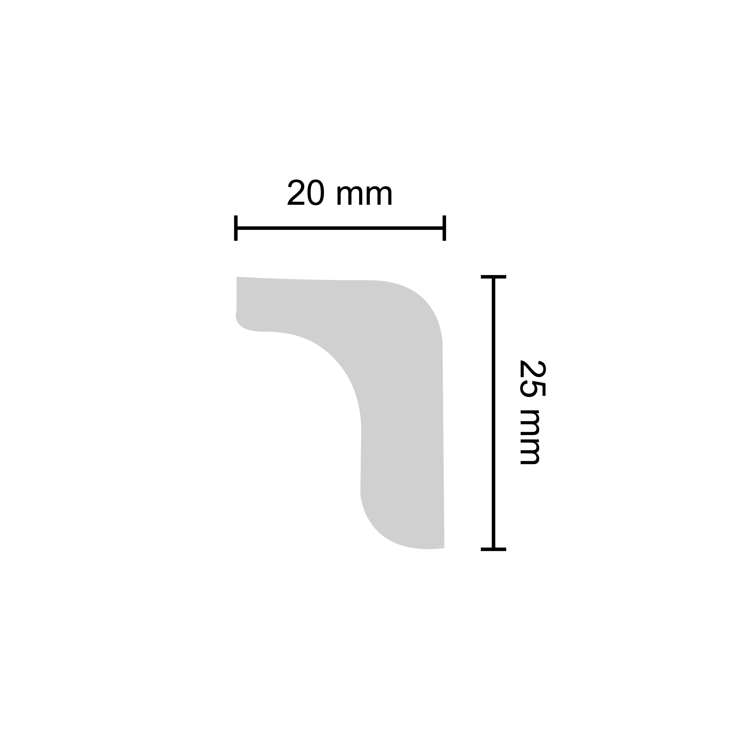 Decosa Deckenleiste Tanja, 1,5 m x 20 mm x 25 mm