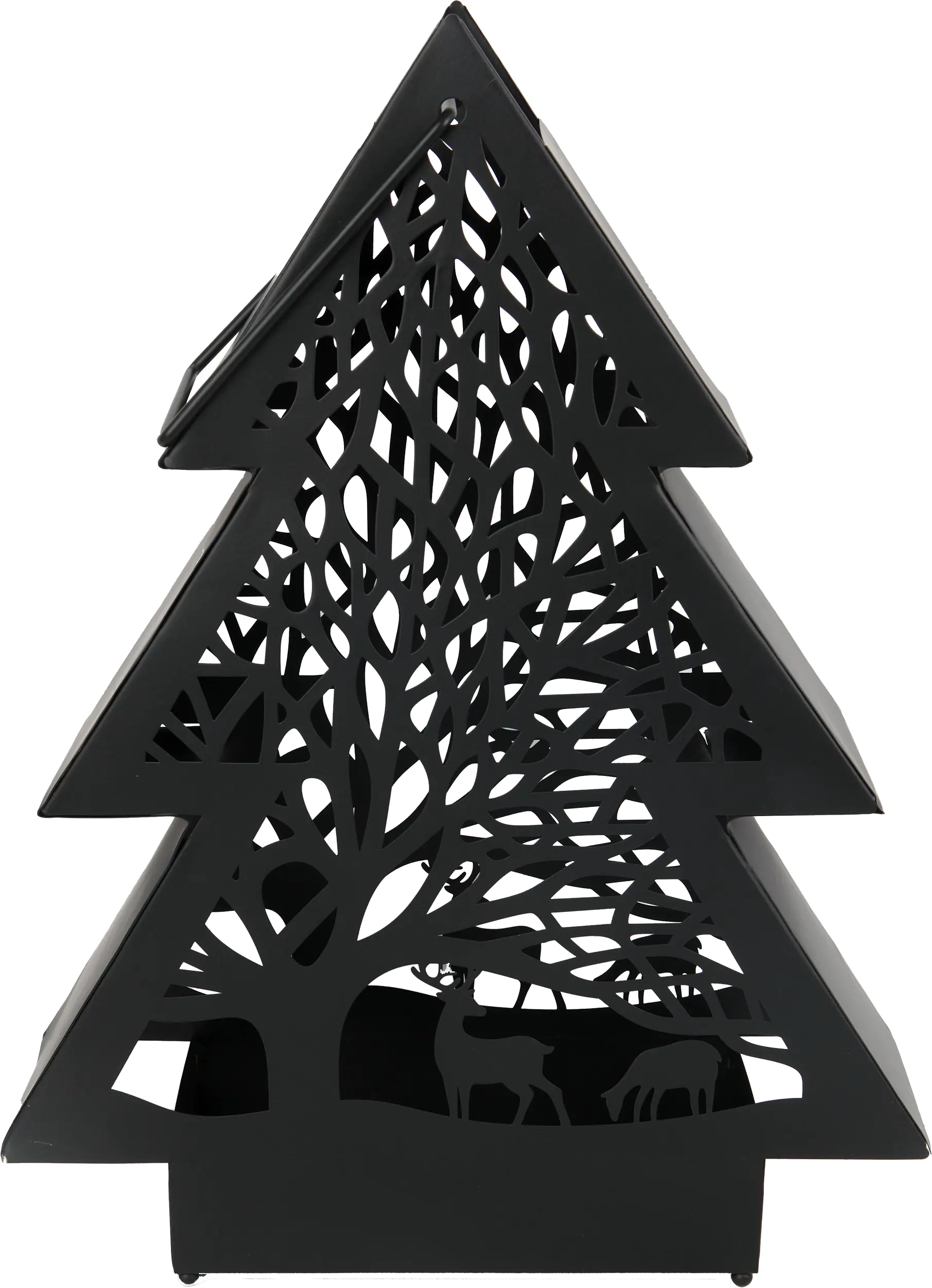 TrendLine Dekobaum Metall Winter 45 x 10 x 35 cm schwarz