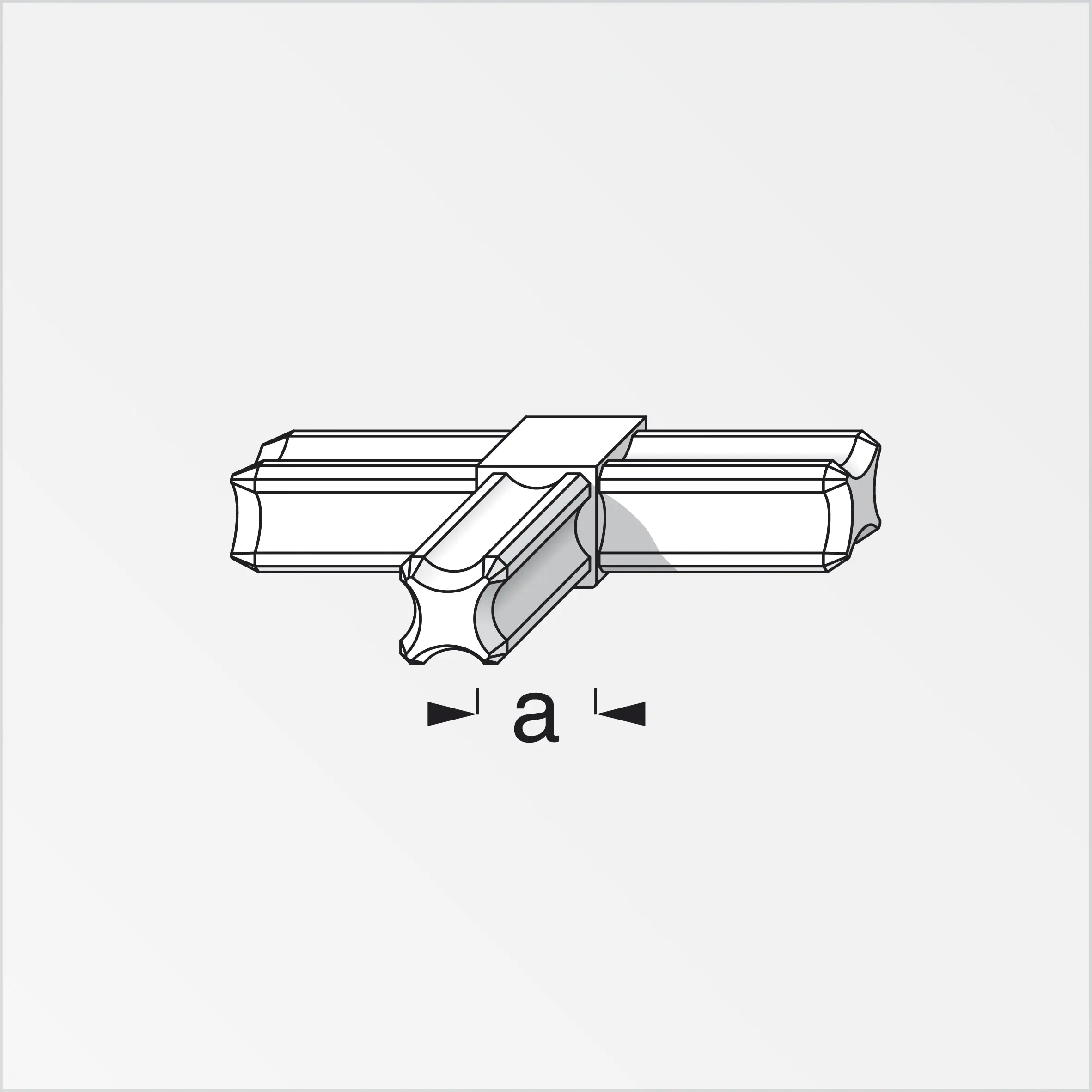alfer T-Verbinder 90º, 3 Zapfen 7.5 mm 7.5 mm Kunststoff glatt schwarz