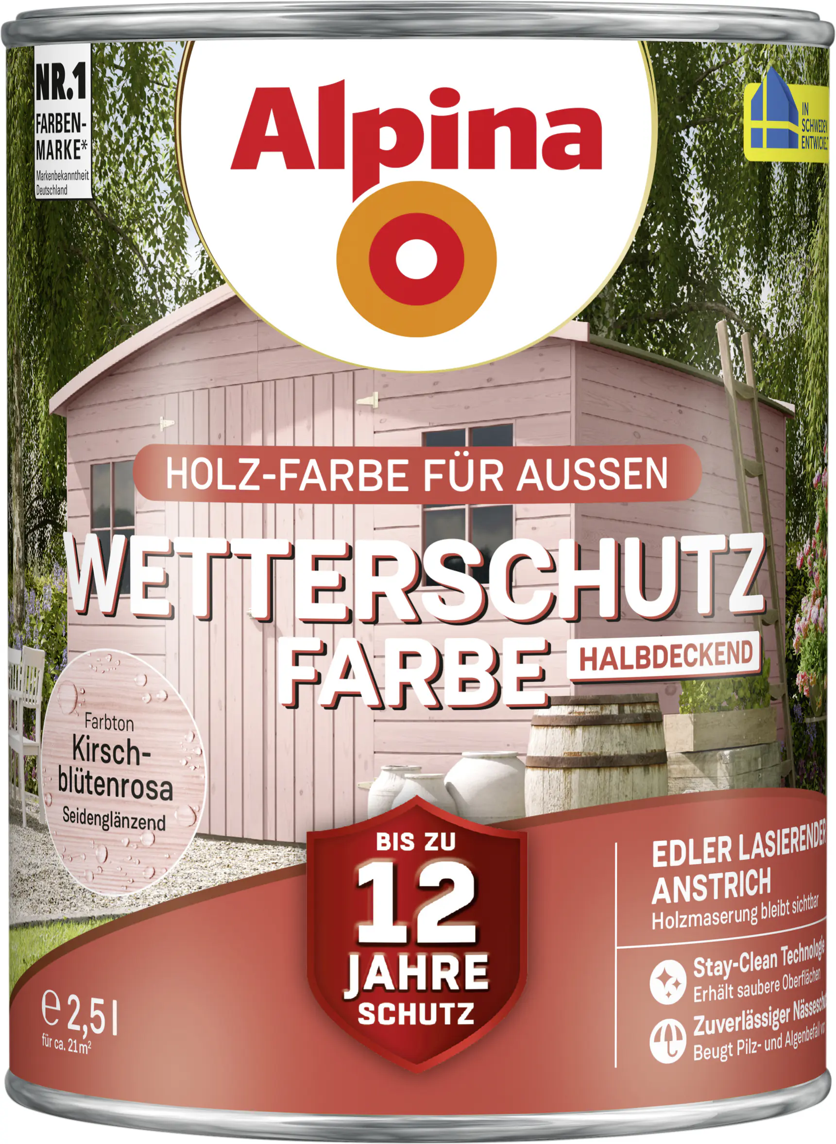 Alpina Wetterschutzfarbe 2,5 L kirschblütenrosa