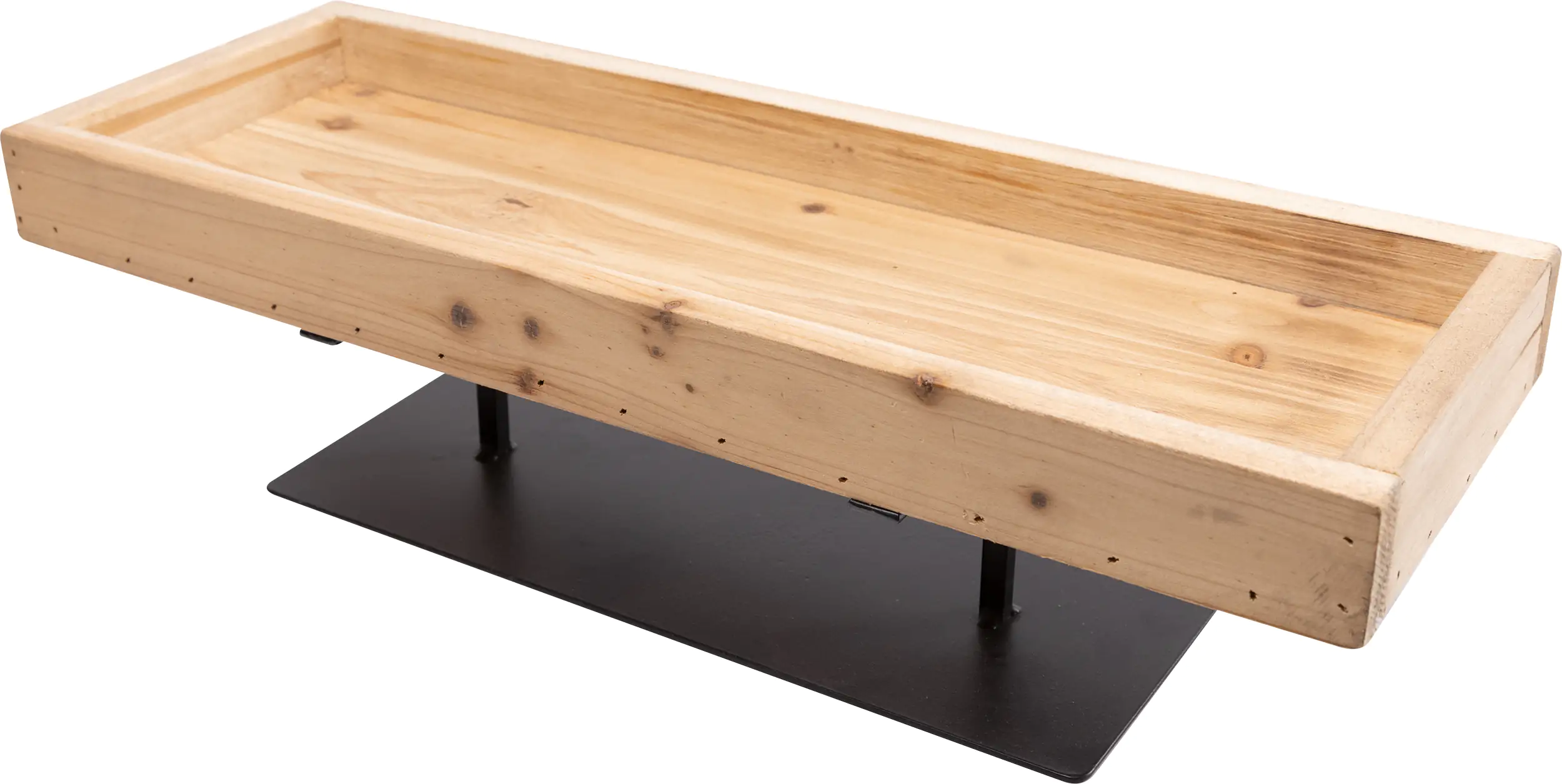 TrendLine Deko Tablett Holz 45 x 16 x 12 cm braun schwarz