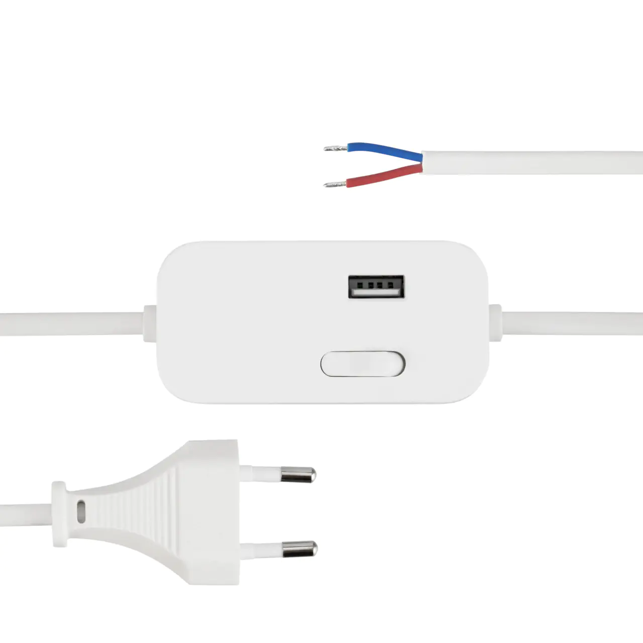 REV Zuleitung Euro 2,5A mit Schalter USB A 2m weiß