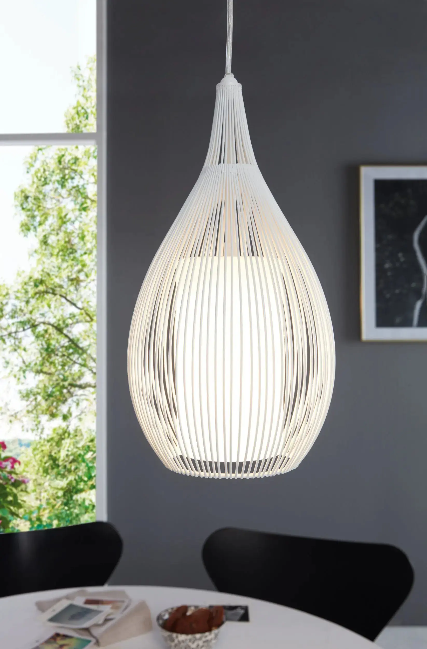 Eglo Pendelleuchte Razoni E27 Ø 19cm weiß