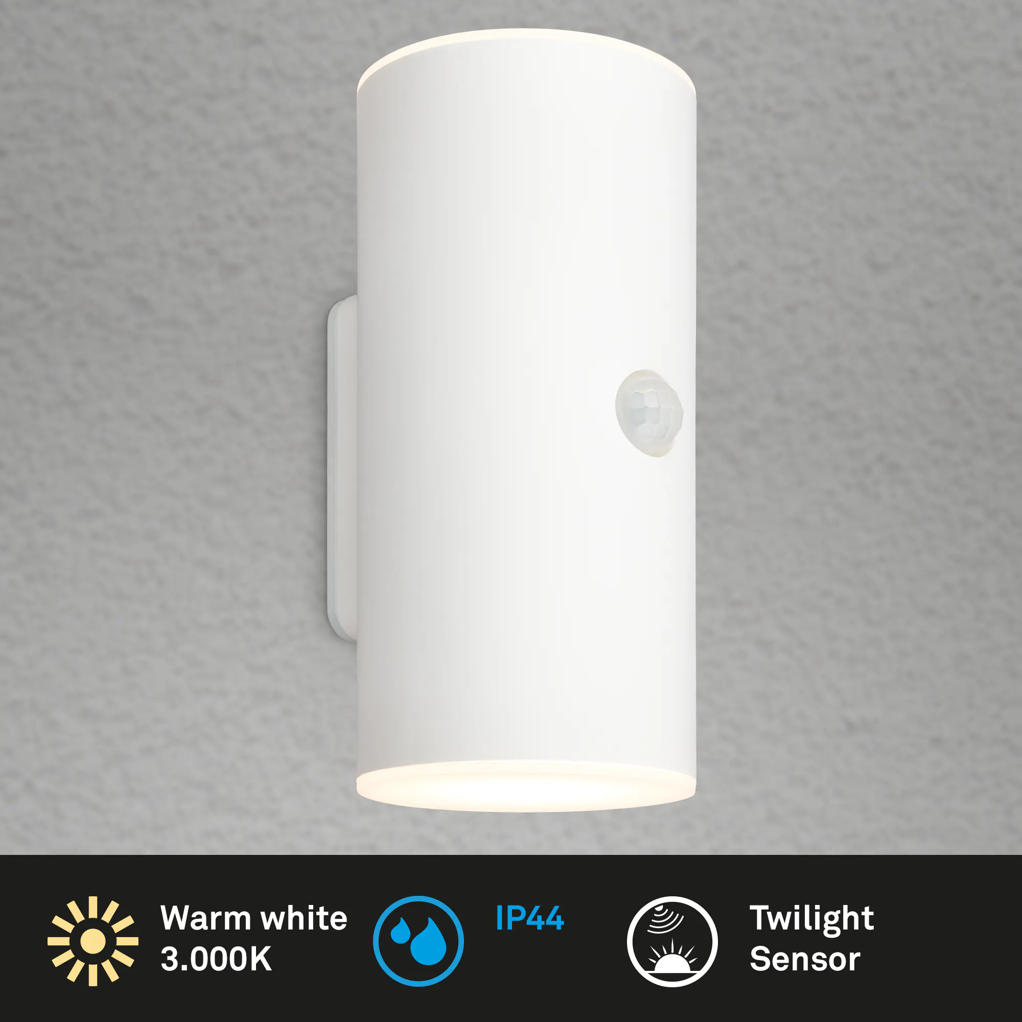 Briloner LED Akku-Außenwandleuchte Lima 6W weiß Bewegungssensor warmweiß