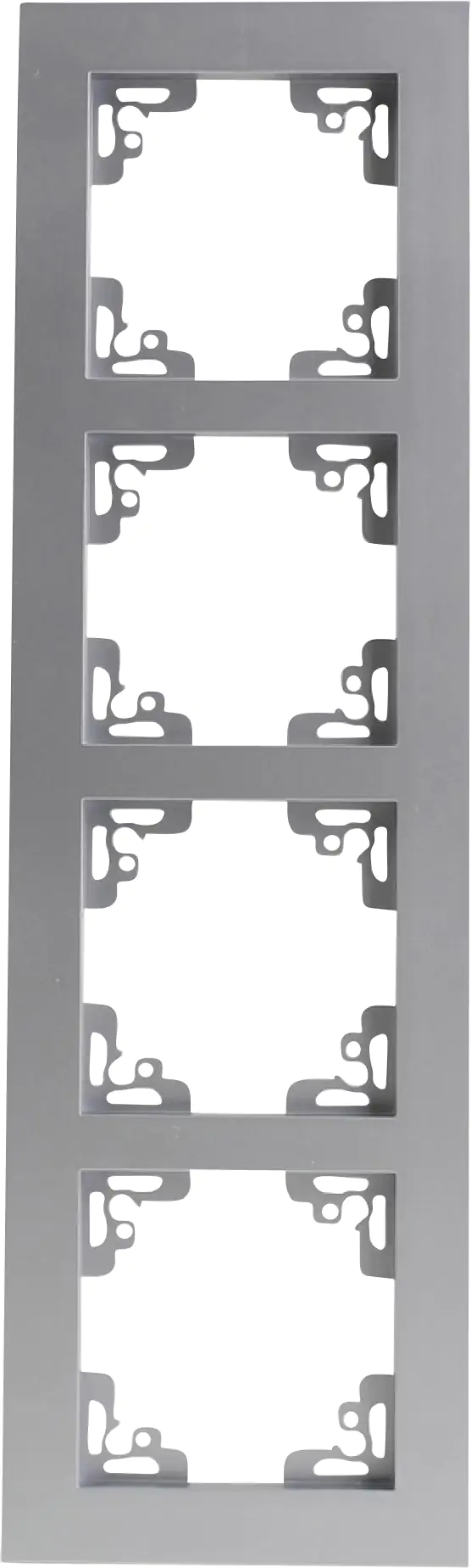 Unitec Abdeckrahmen 4-fach silber, Serie Melbourne