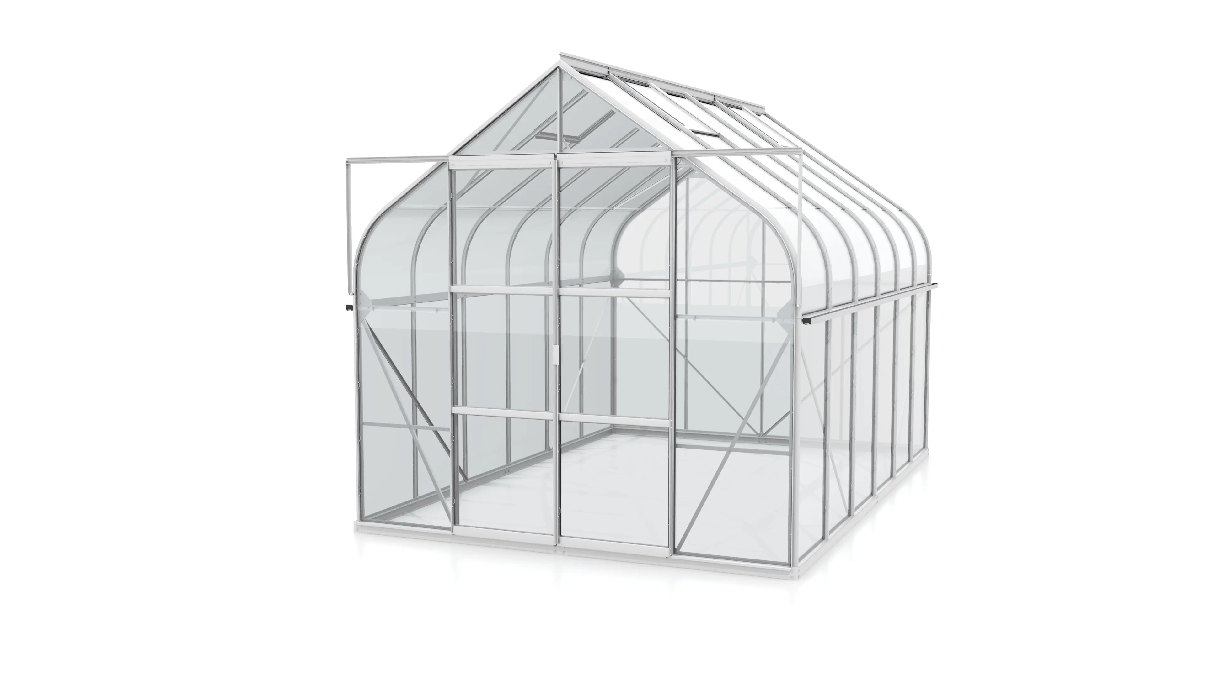 Vitavia Gewächshaus-Set Dione 9900 ESG 3 mm alu 254 x 379 cm 