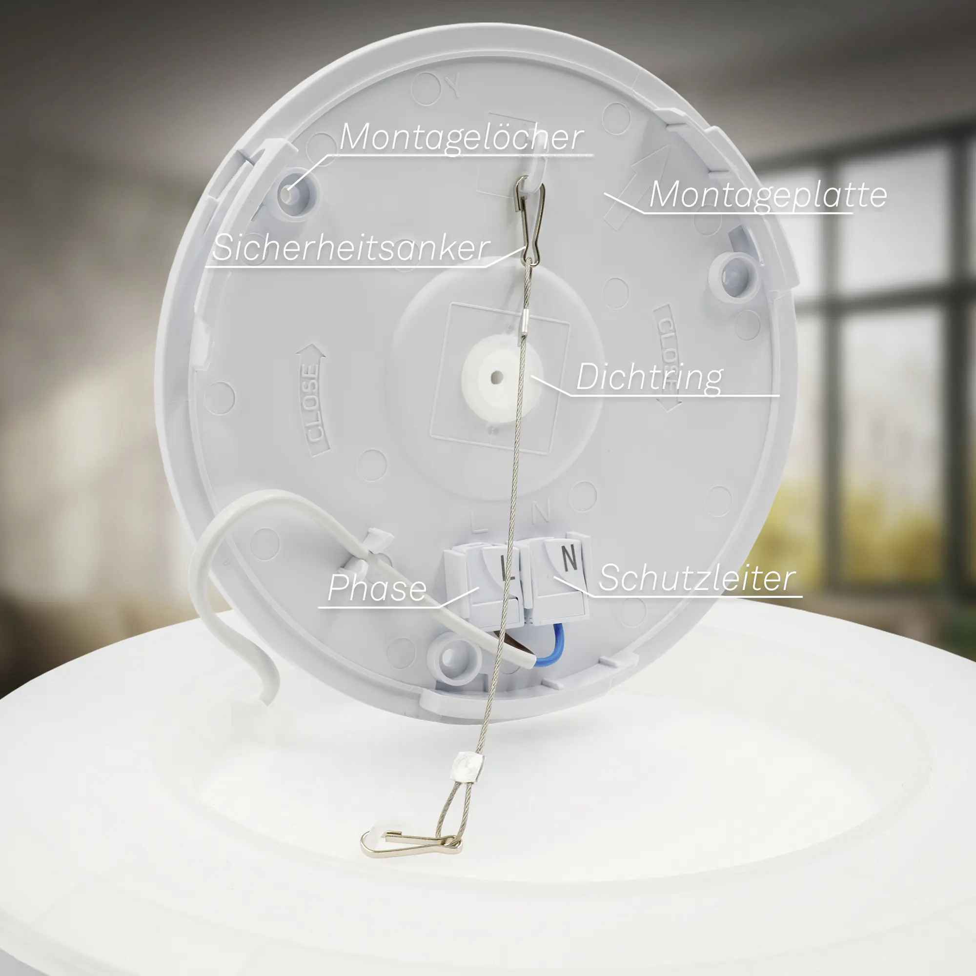 Briloner LED-Deckenleuchte Move mit Bewegungsmelder Ø 42 x 3 cm neutralweiß weiß matt