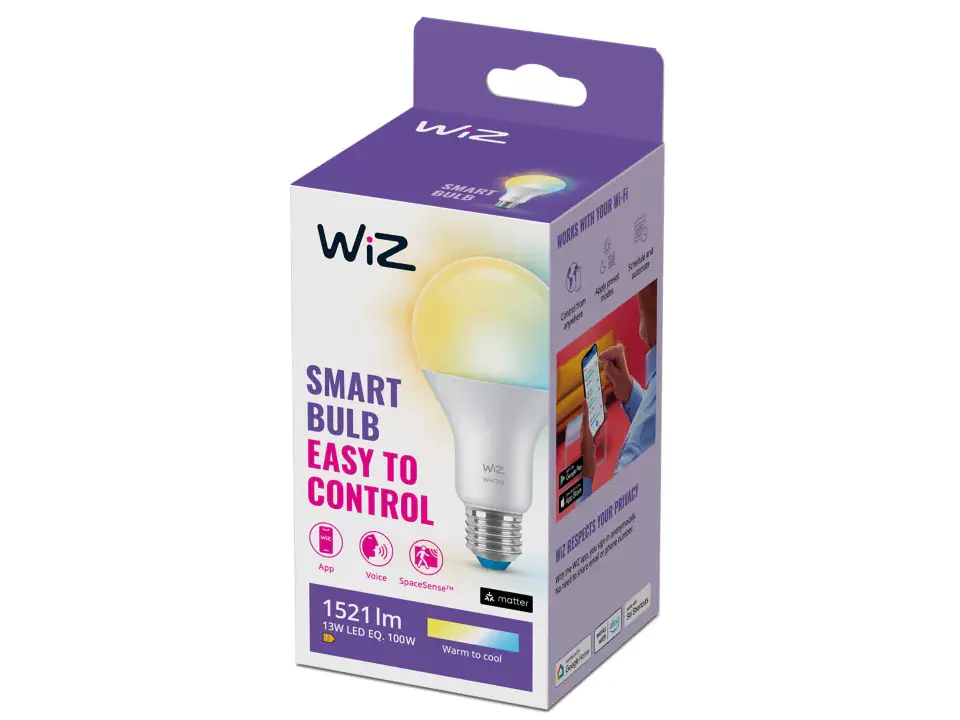 WIZ LED-Leuchtmittel Birnenform A67 E27 13W warmweiß bis kaltweiß smart CCT