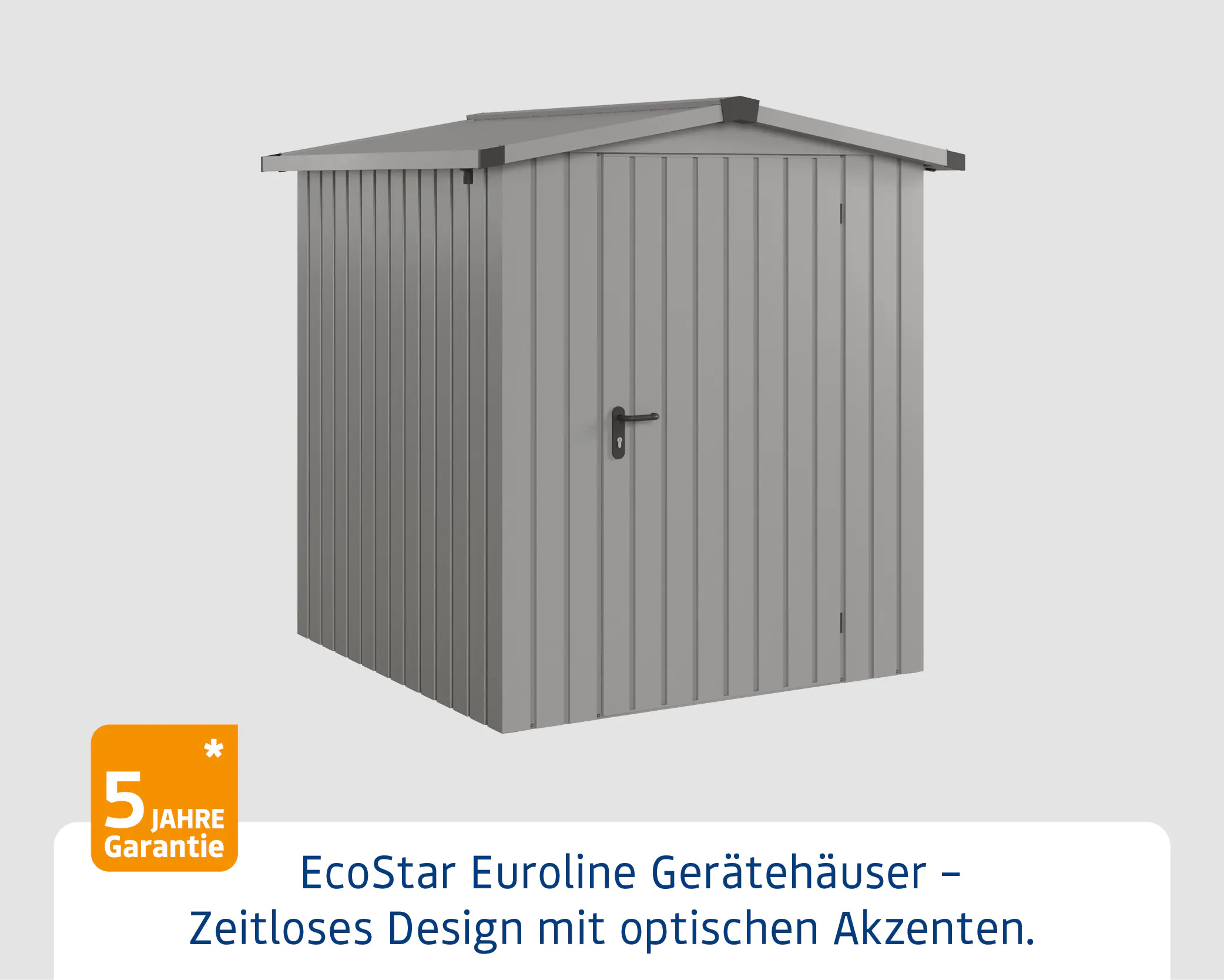 EcoStar Metallgerätehaus Euroline ESD2 graualuminium 166 x 166 cm 1-flg.