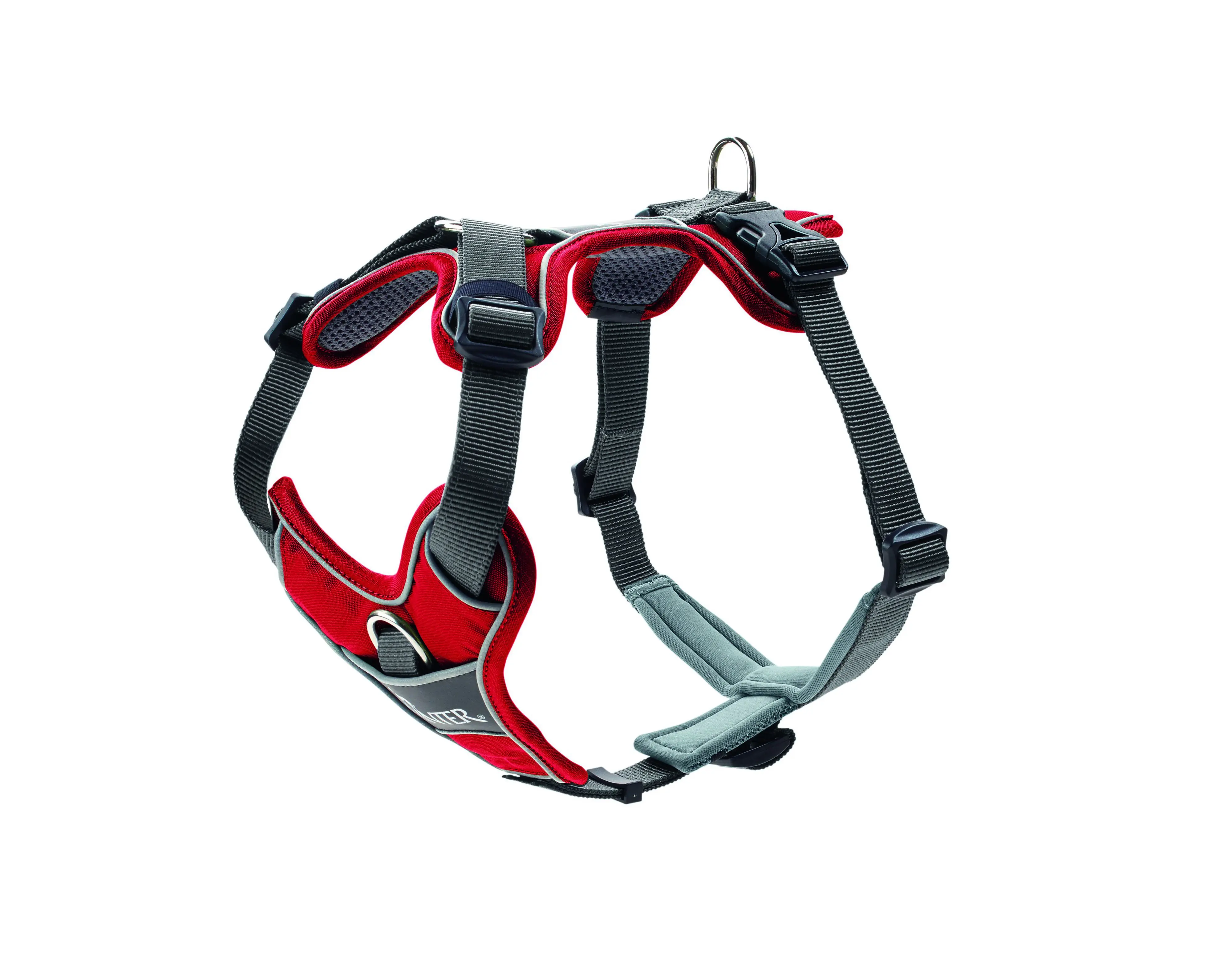 Hunter Hundegeschirr Divo L rot/grau