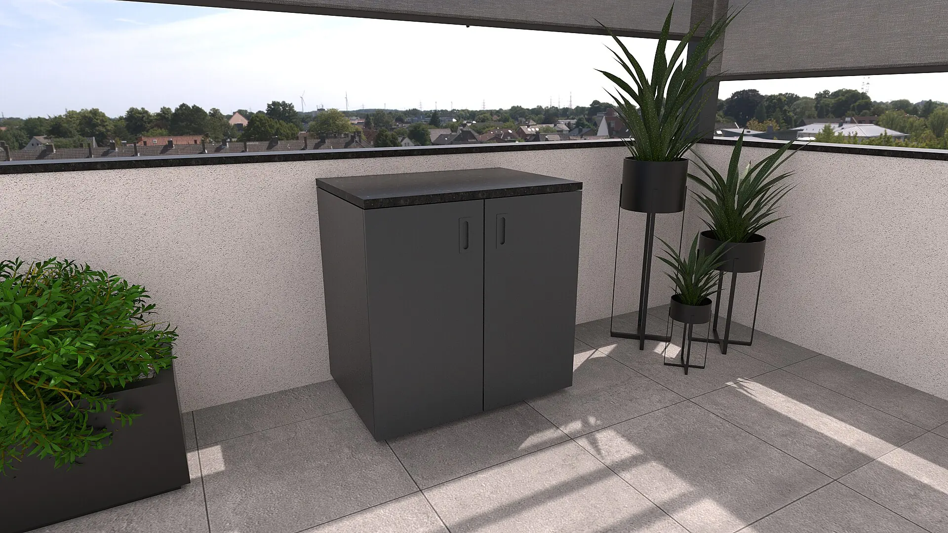 Bellano Living Element für Outdoorküchen inkl. 2 Türen anthrazit granit