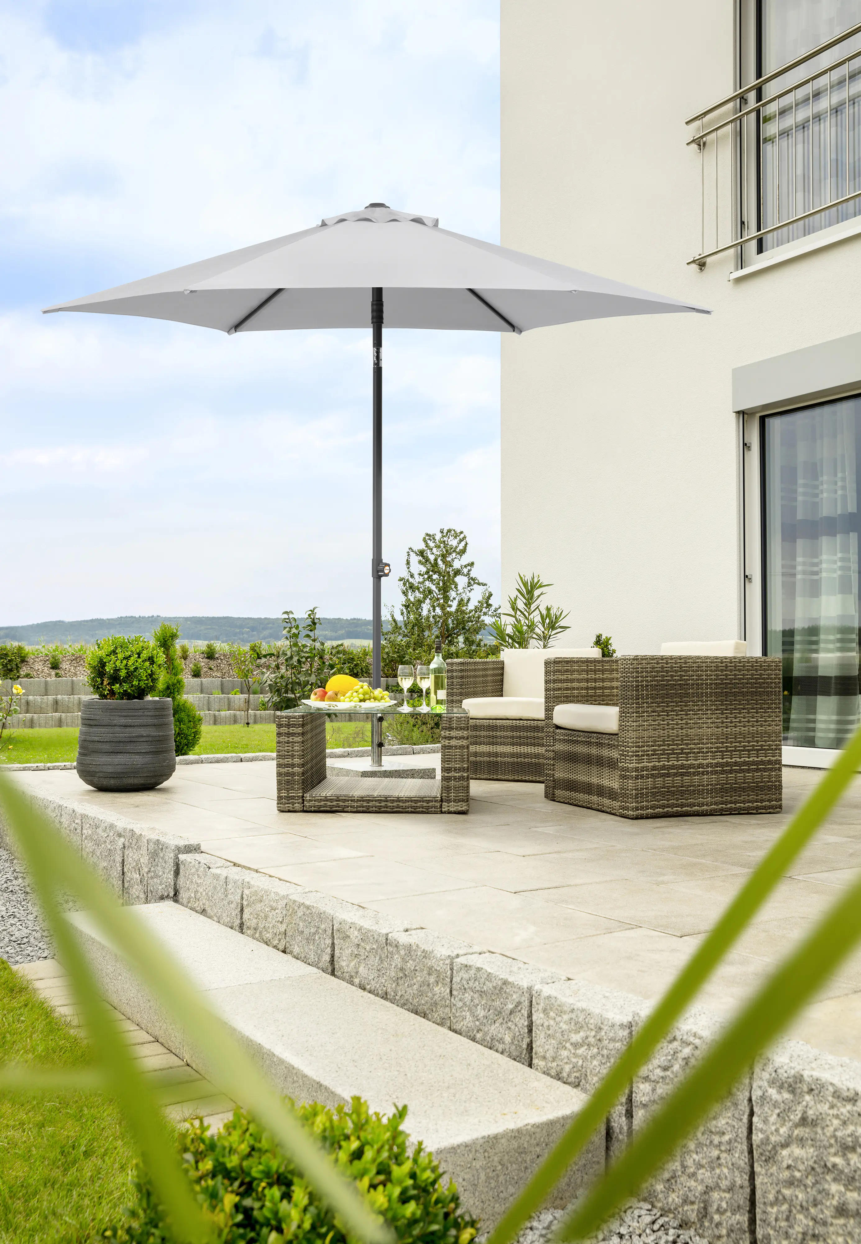 Schneider Sonnenschirm Sevilla silbergrau Ø 270 cm