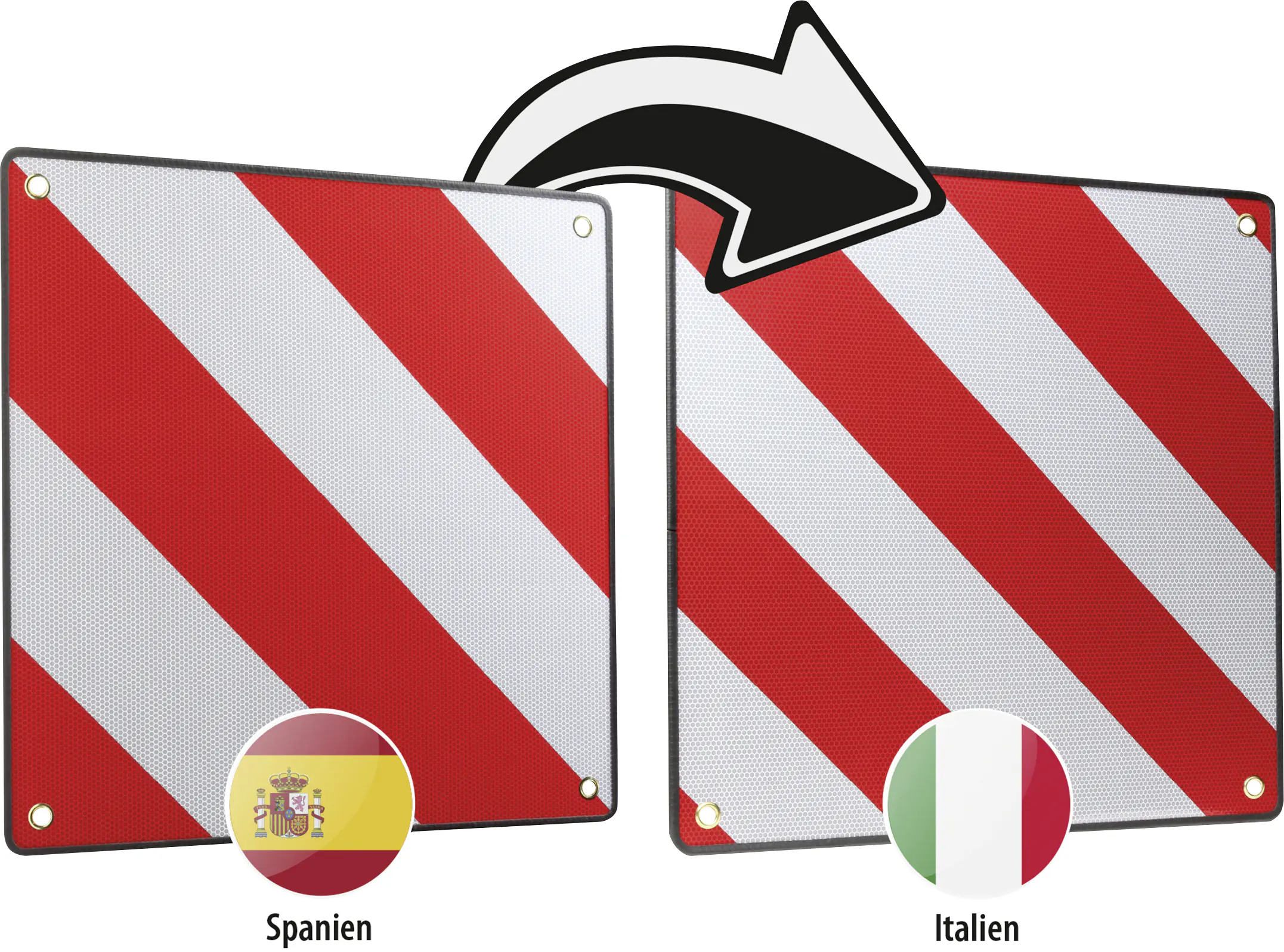 Calima Warntafel 2 in 1 für Spanien und Italien Aluminium