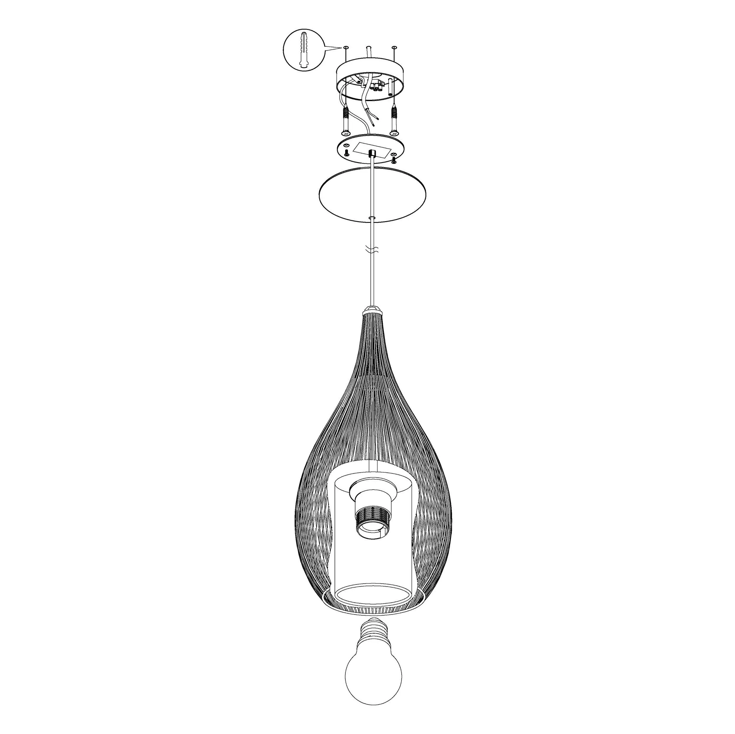 Eglo Pendelleuchte Razoni E27 Ø 19cm weiß