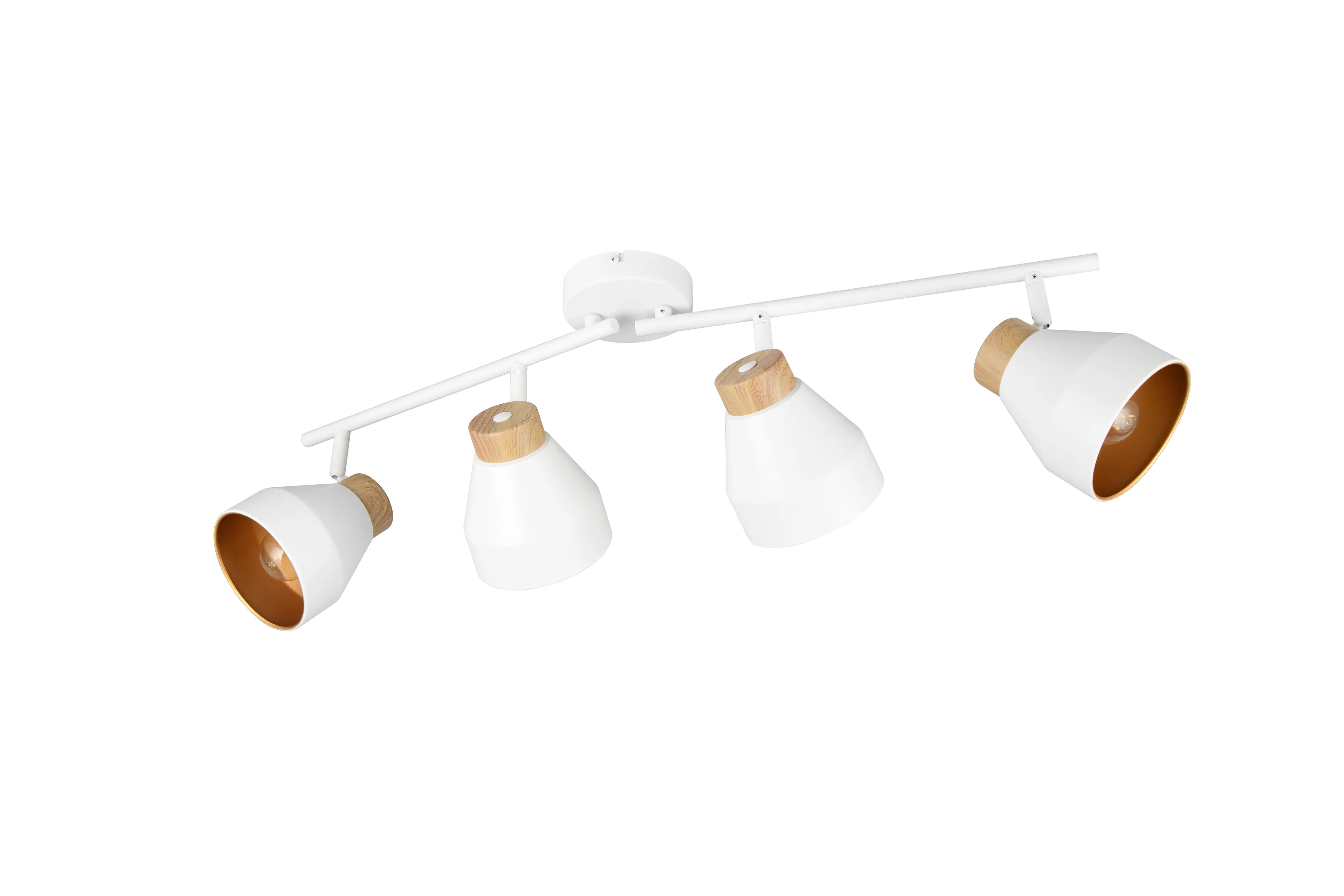 Trio LED Deckenlampe 4er Spot Valentin 22 x 71,5 cm weiß matt/natur