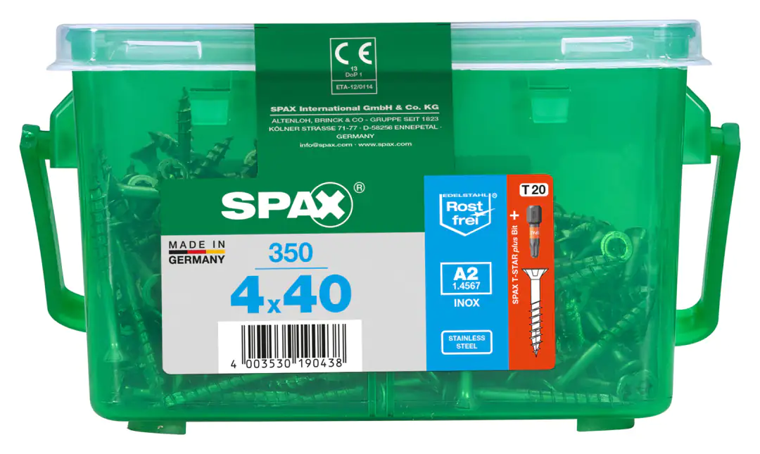 Spax Universalschrauben 4.0 x 40 mm TX 20 - 350 Stück Edelstahl
