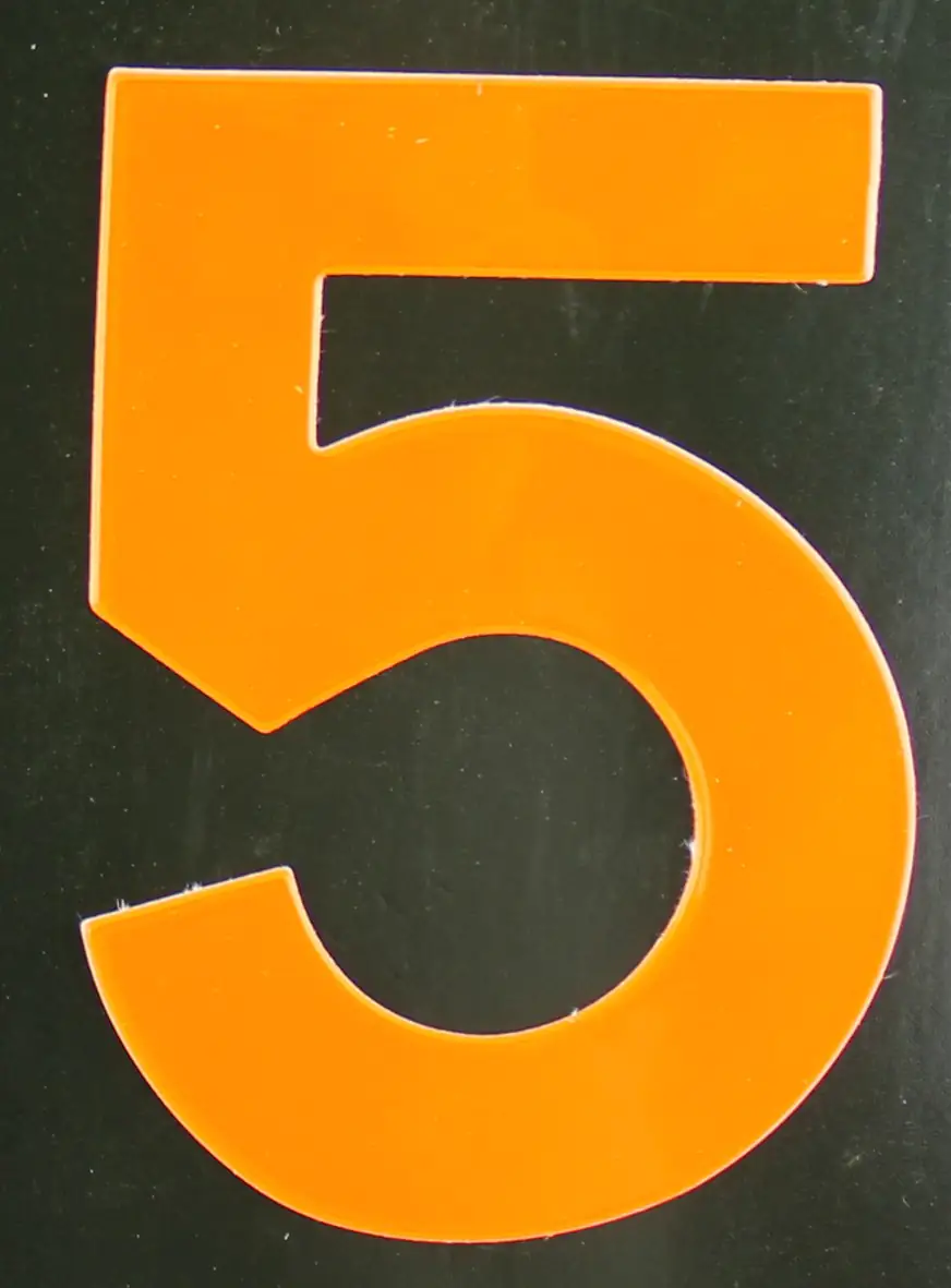 Conacord Reflektierende Klebezahl "5" orange 80 mm