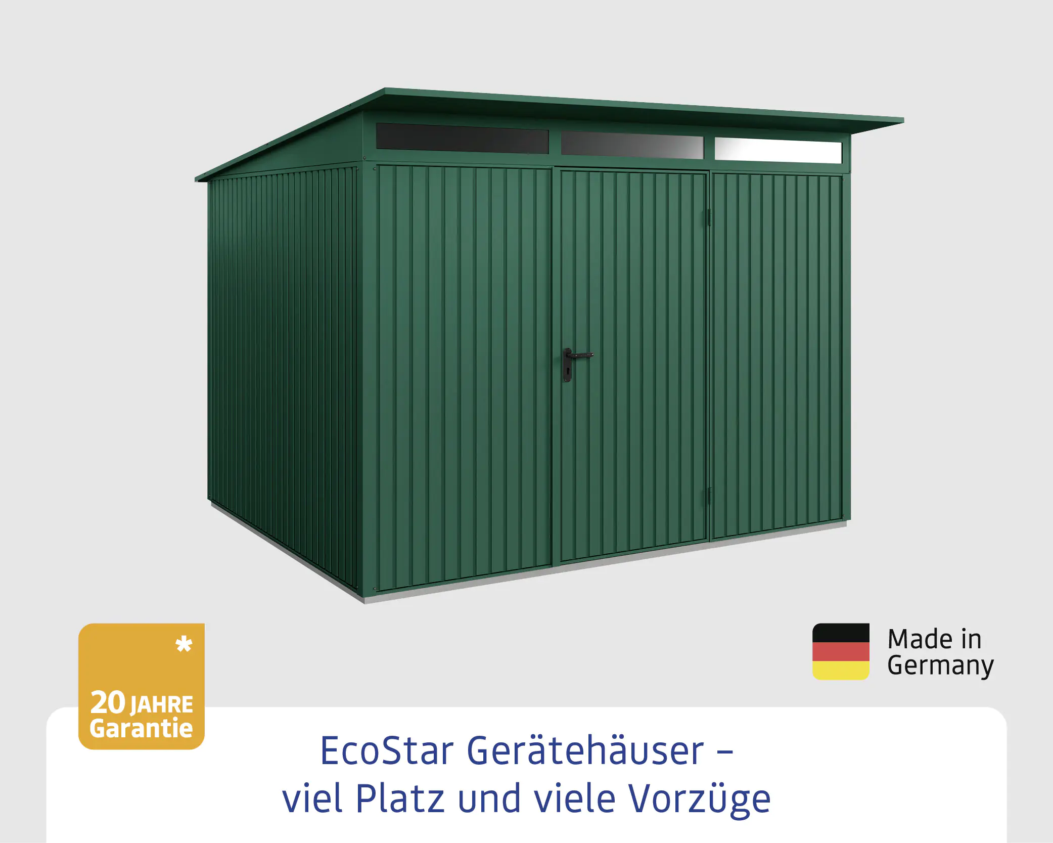 EcoStar Gerätehaus Trend-P Typ 3 312,7 x 283,4 x 232,3 cm moosgrün