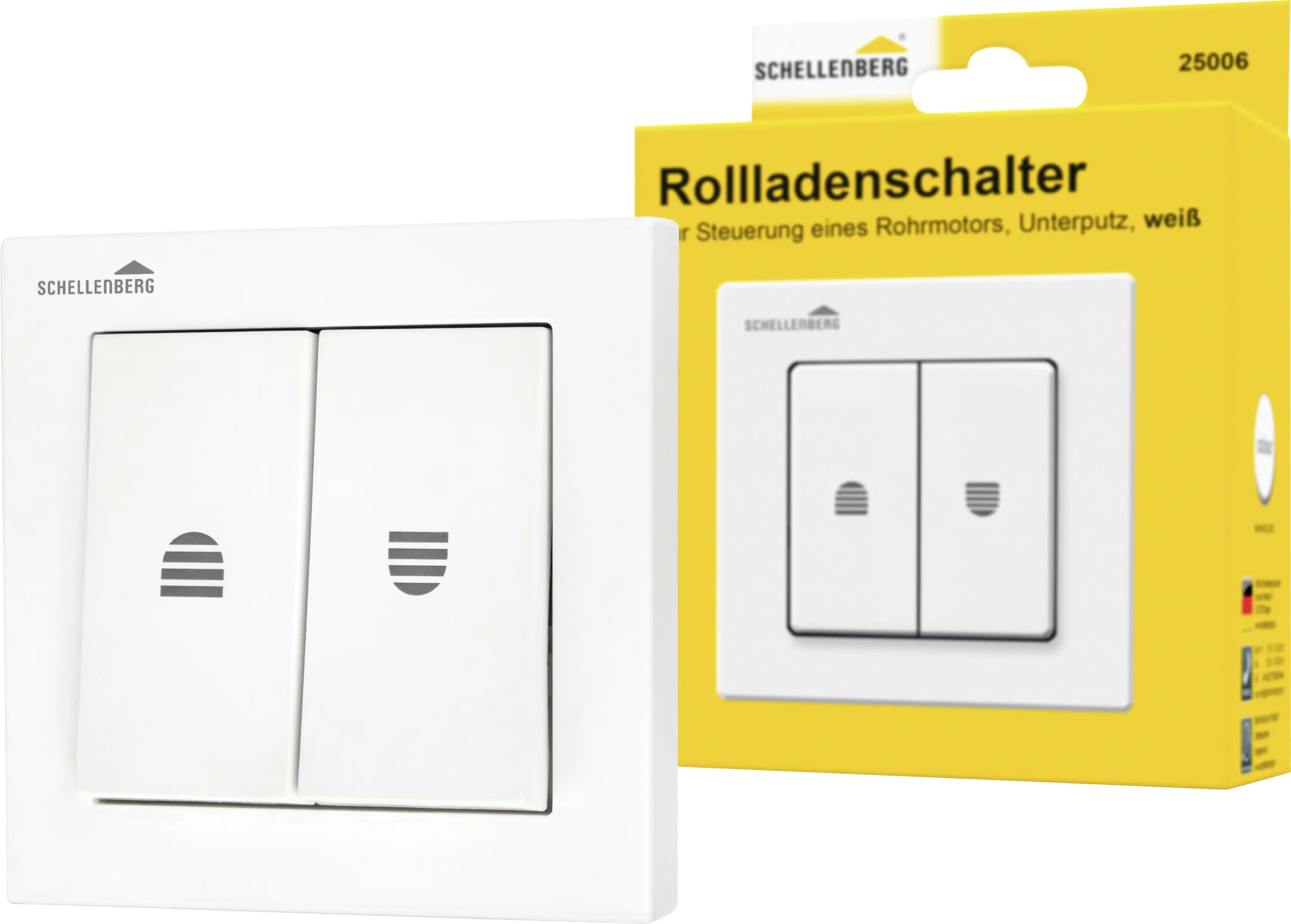 Schellenberg Rollladenschalter mit Rastfunktion unterputz weiß 