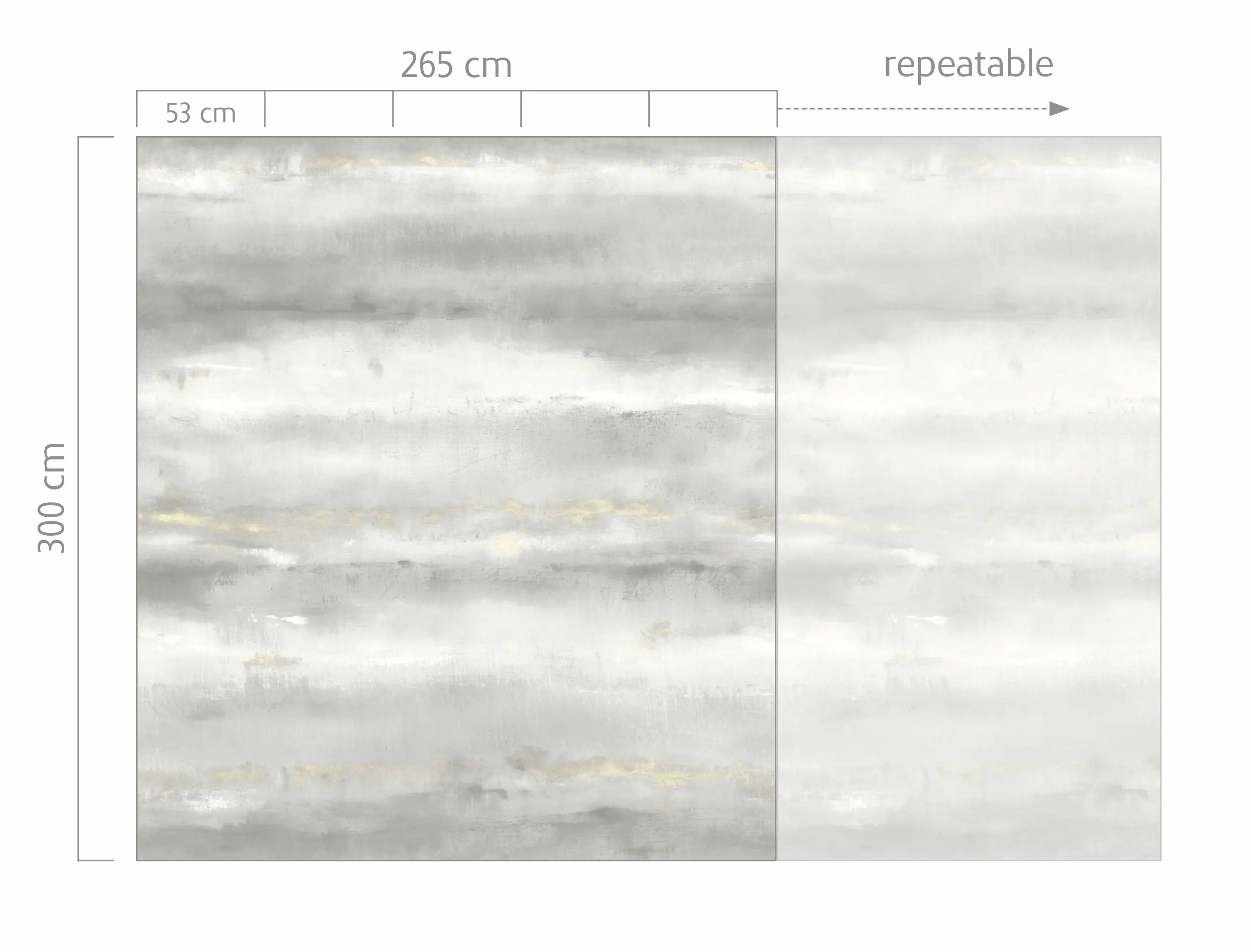 Rasch Vlies Fototapete Aquarell Florentine IV grau-gold 3 x 2,65 m 