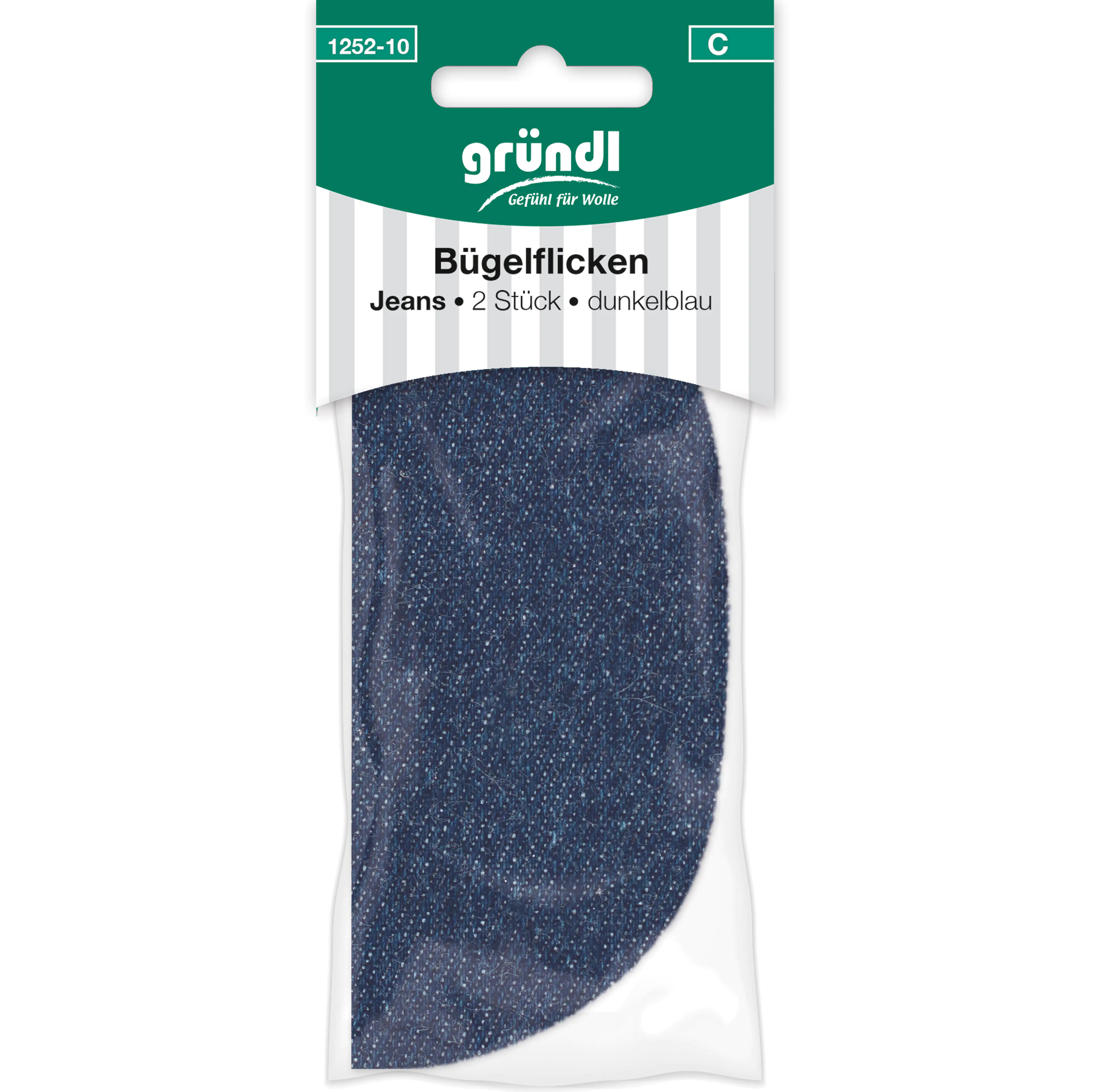 Gründl Bügelflicken Jeans 2 Stück dunkelblau