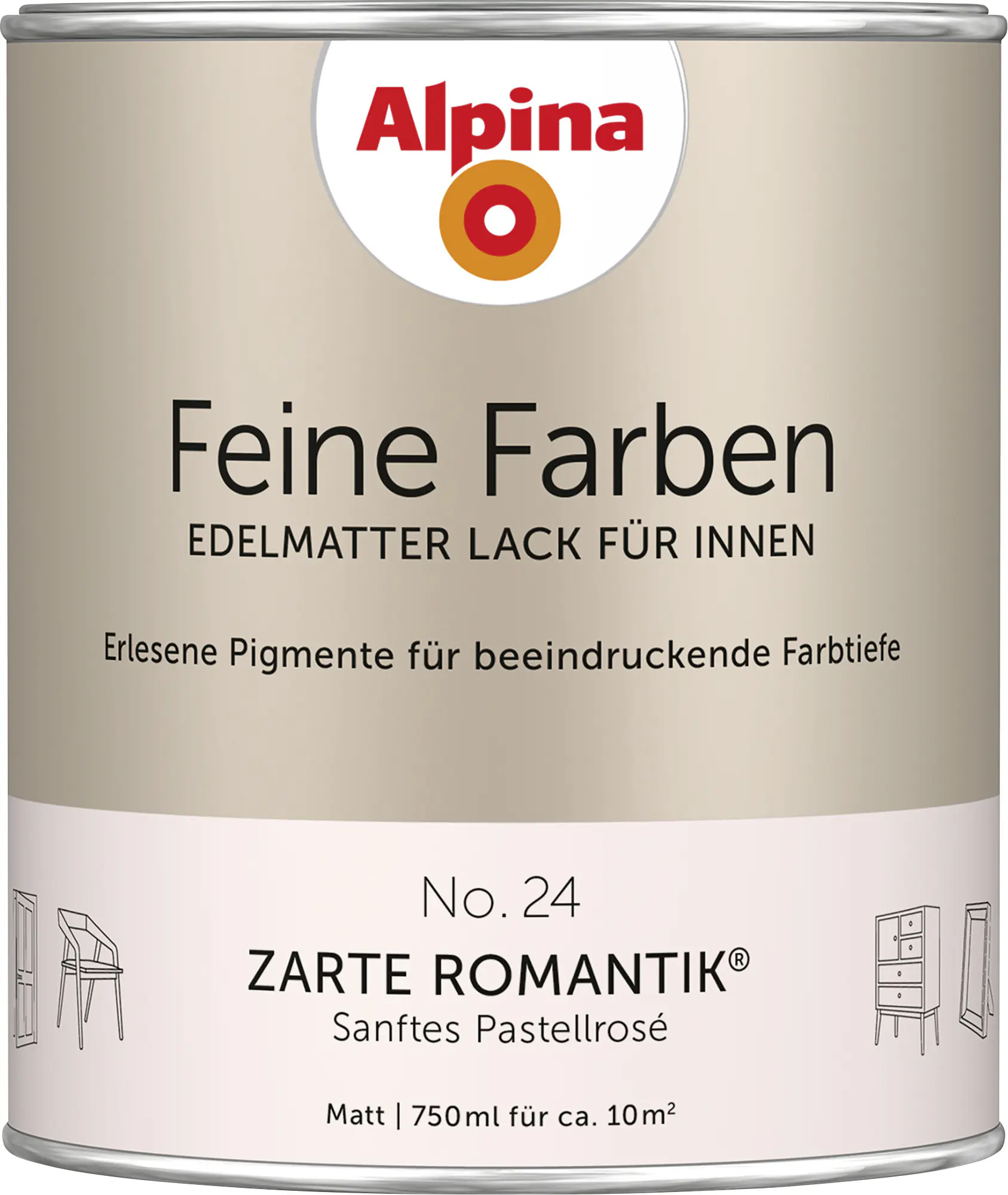 Alpina Feine Farben Lack No. 24 Zarte Romantik - pastellrosé 750 ml
