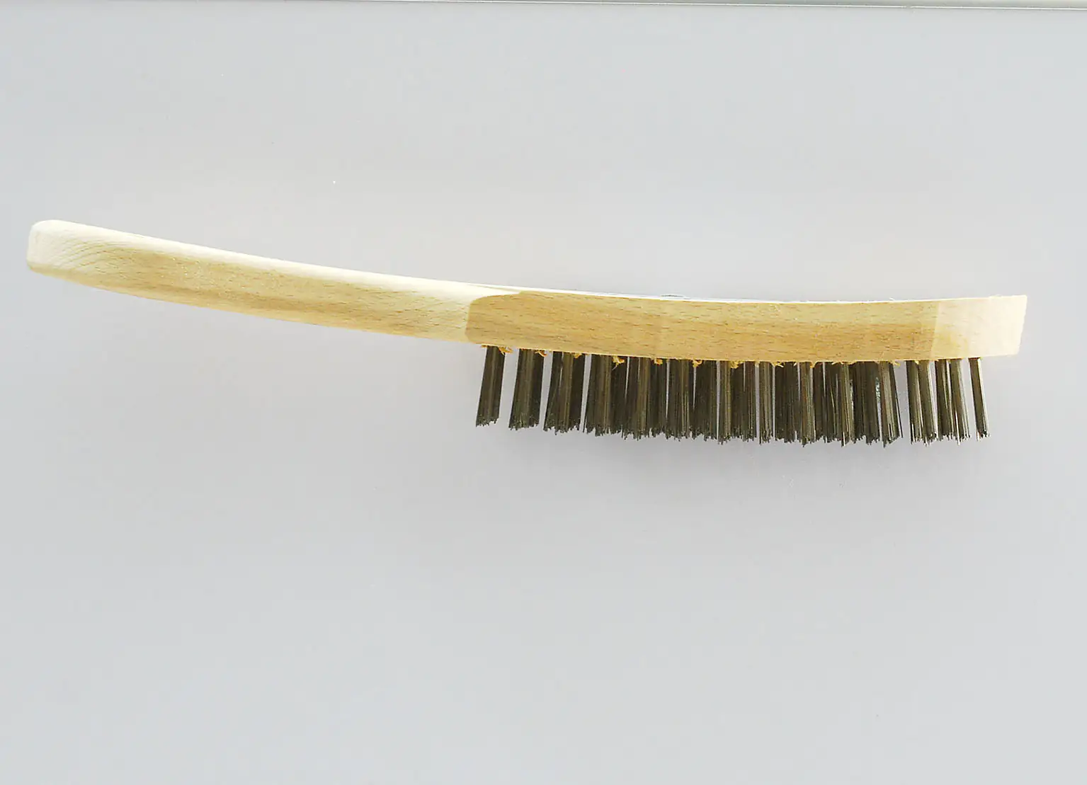 Nespoli Drahtbürste 4-reihig gerade Stahl 28,5 x 3,2 cm -Griff