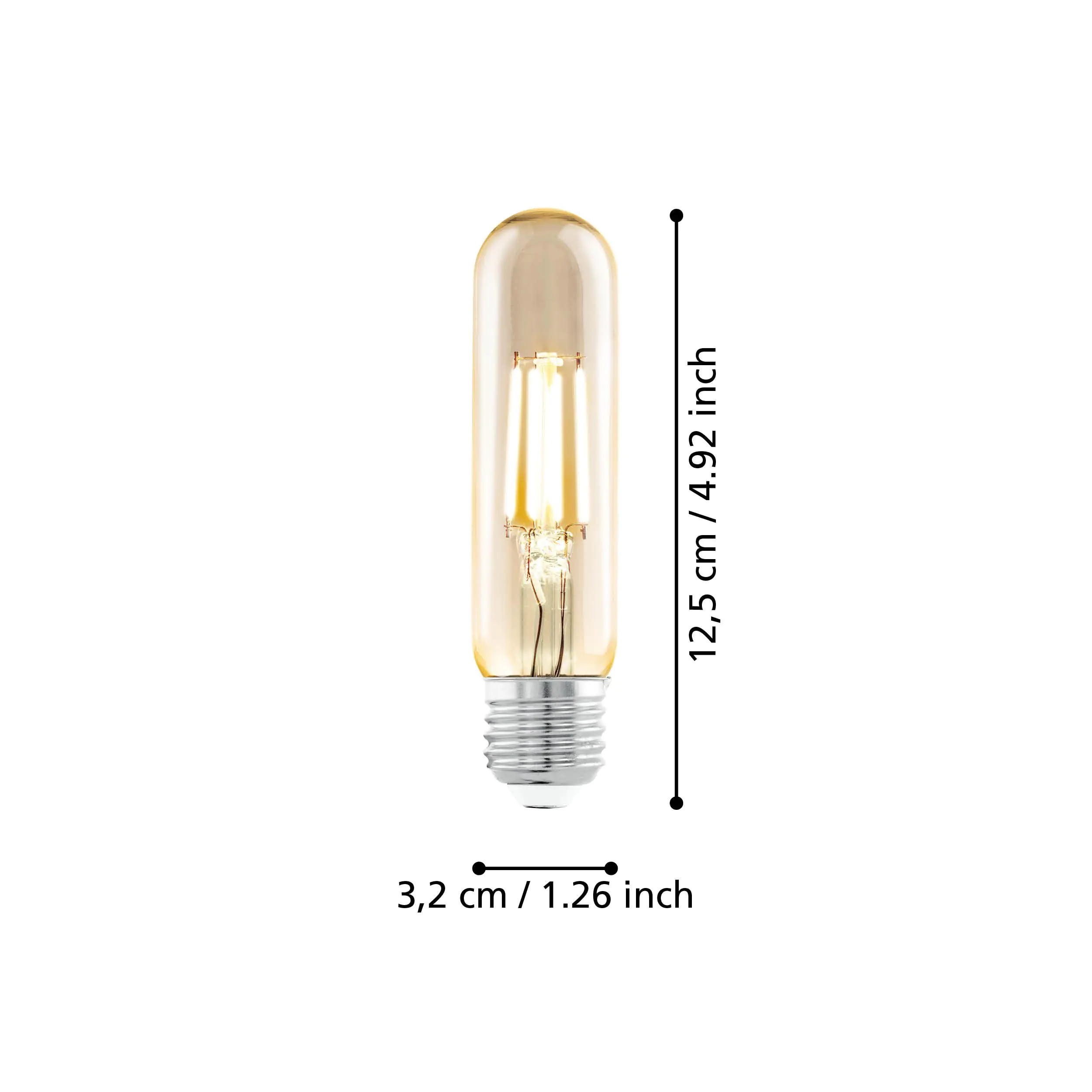 Eglo LED Leuchtmittel T32 E27 Stabform 4 W warmweiß amber