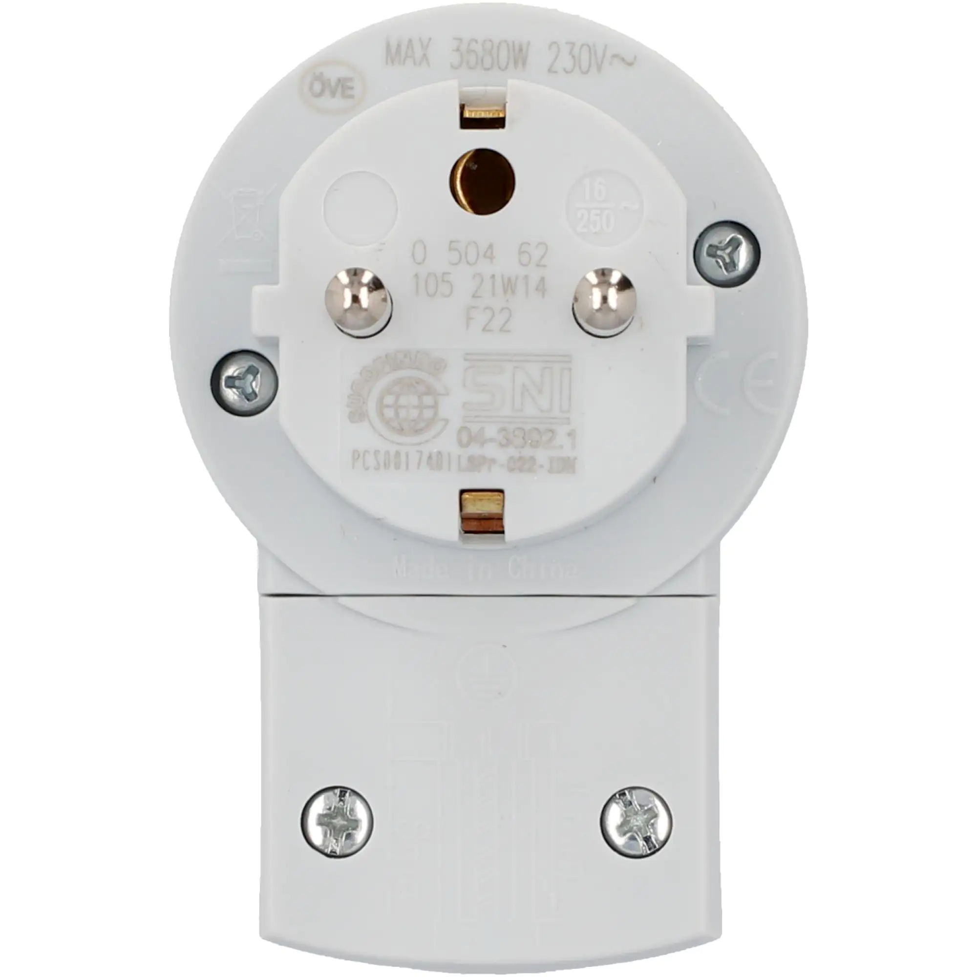 LEGRAND Schutzkontakt-Stecker integrierte Kupplung weiß