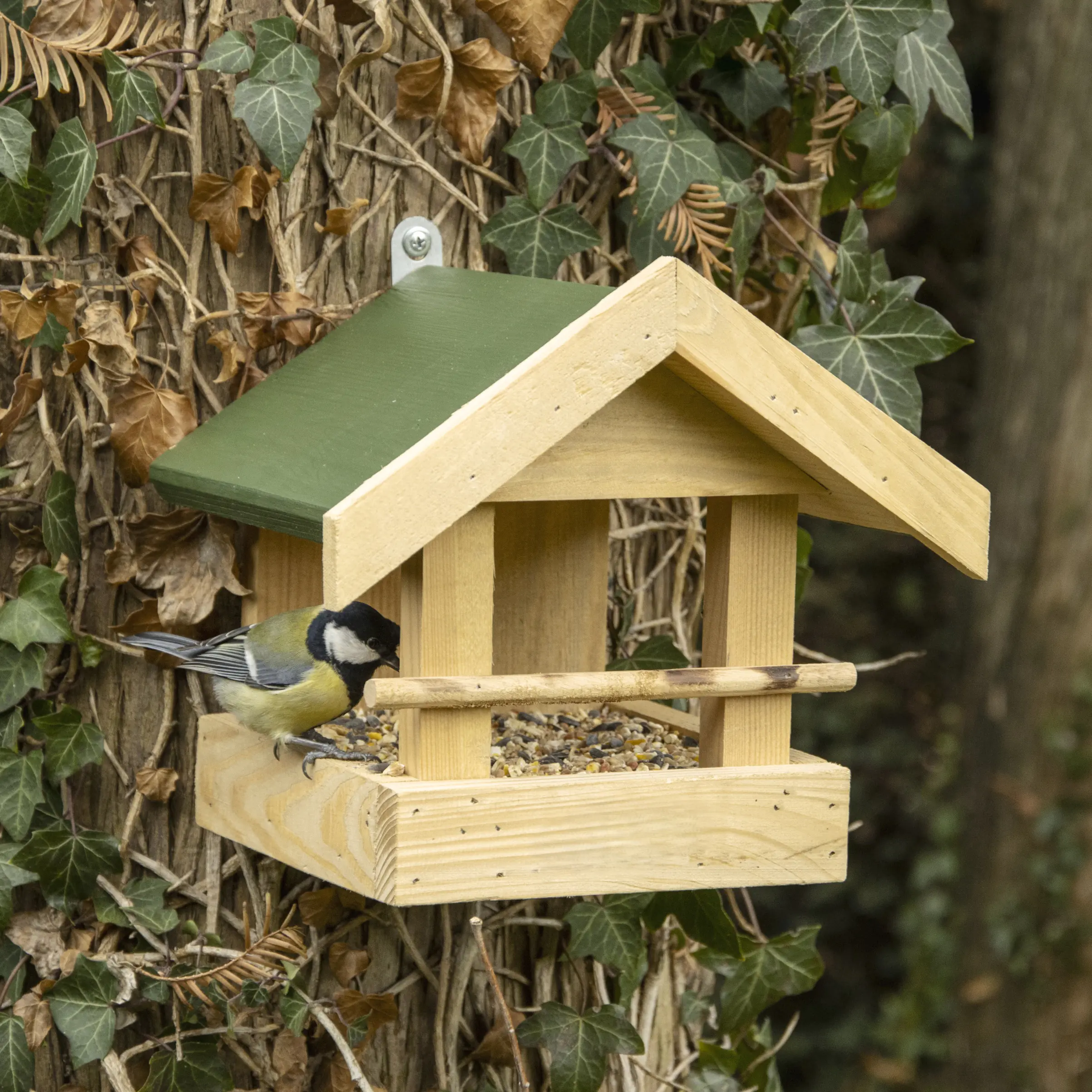 CJ Wildlife Futterhaus Memphis natur/grün 23,5 x 21,2 cm