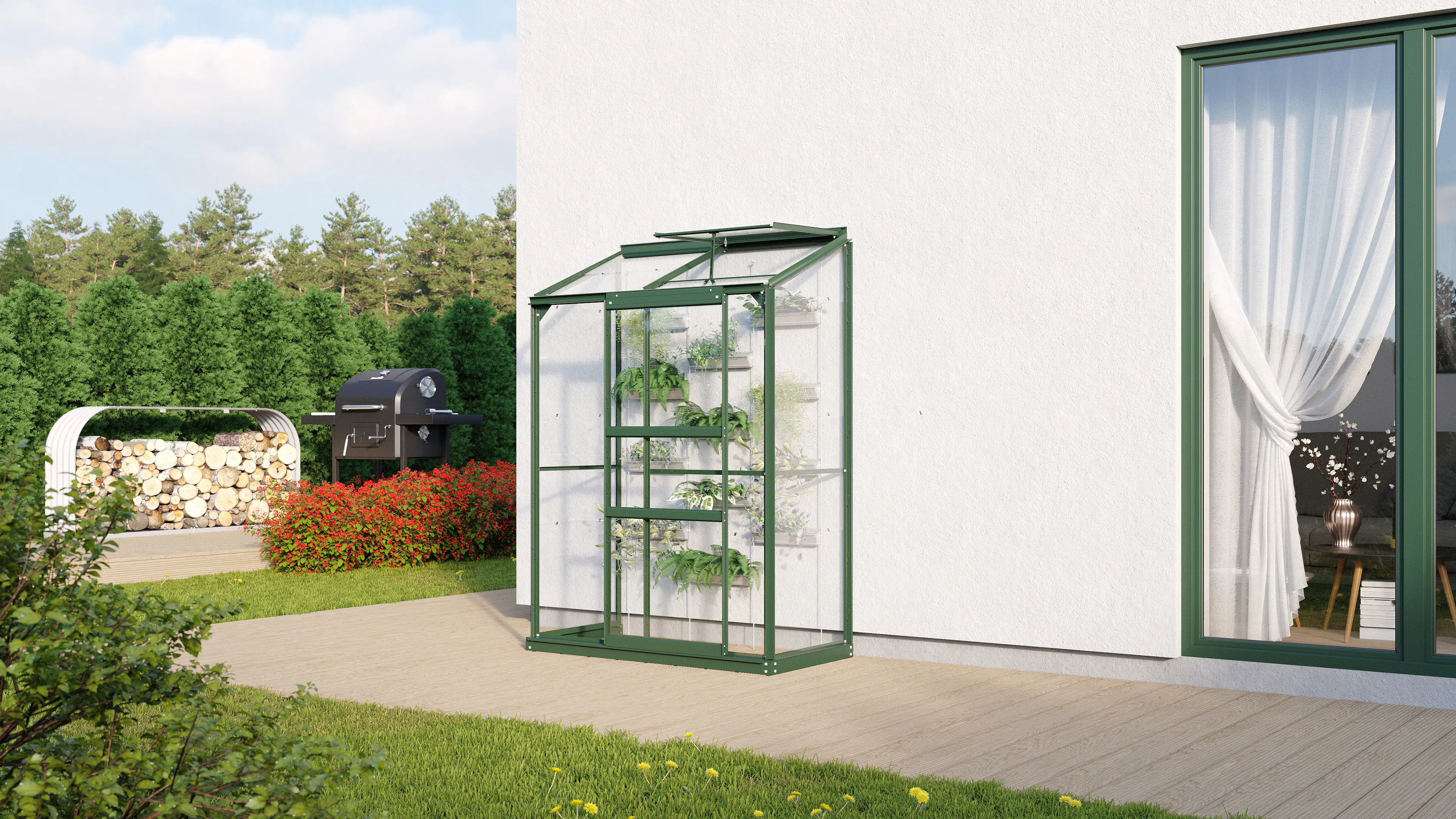 Vitavia Anlehngewächshaus Styx 900 65 x 130 cm 3 mm ESG