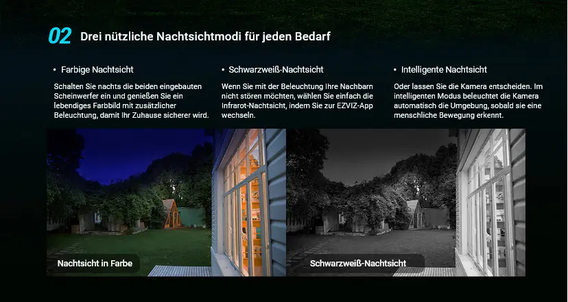 Ezviz Wlan Outdoor Überwachungskamera H8C 360° mit Bewegungserkennung